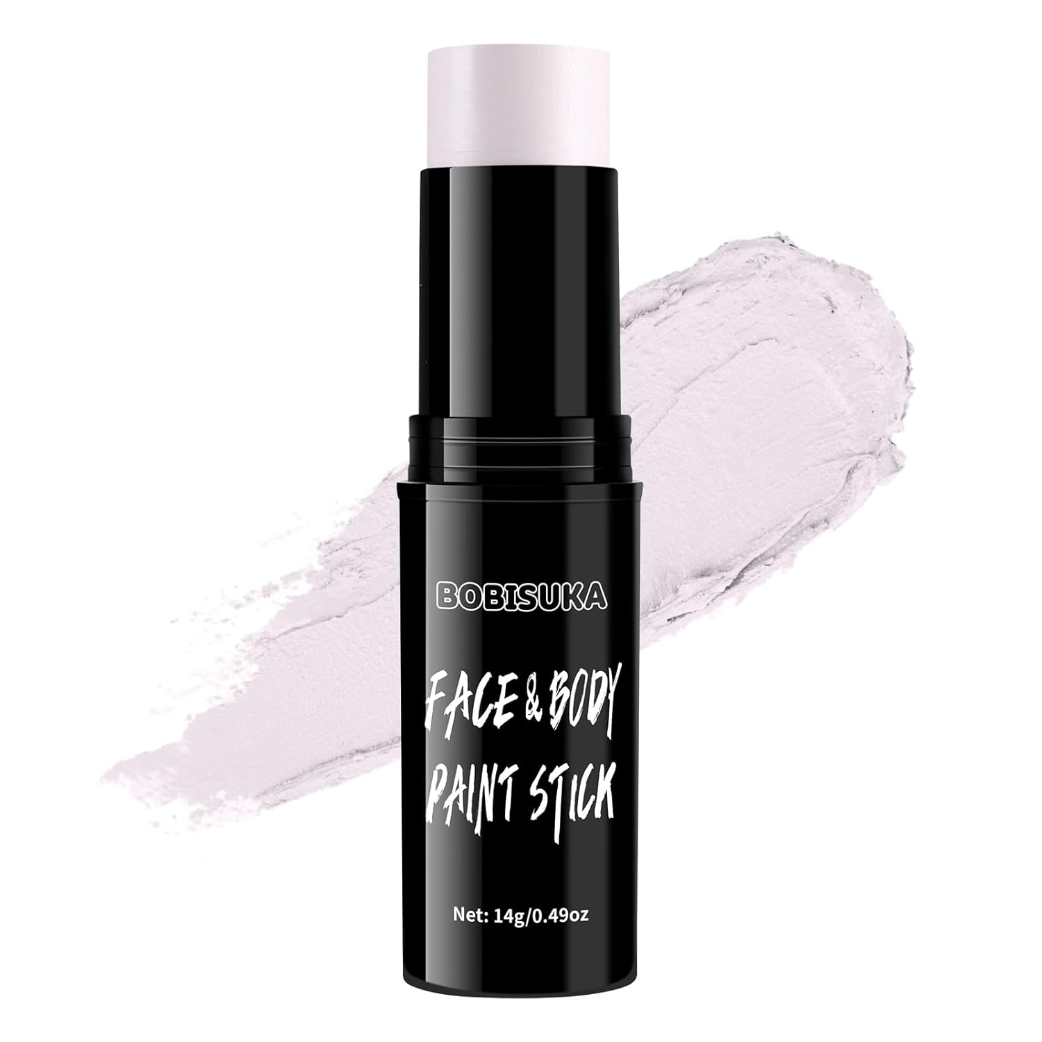 BOBISUKA Alabastro – Barra de pintura blanca para la cara y el cuerpo con ojos blancos para deportes, kit de pintura facial a base de agua,