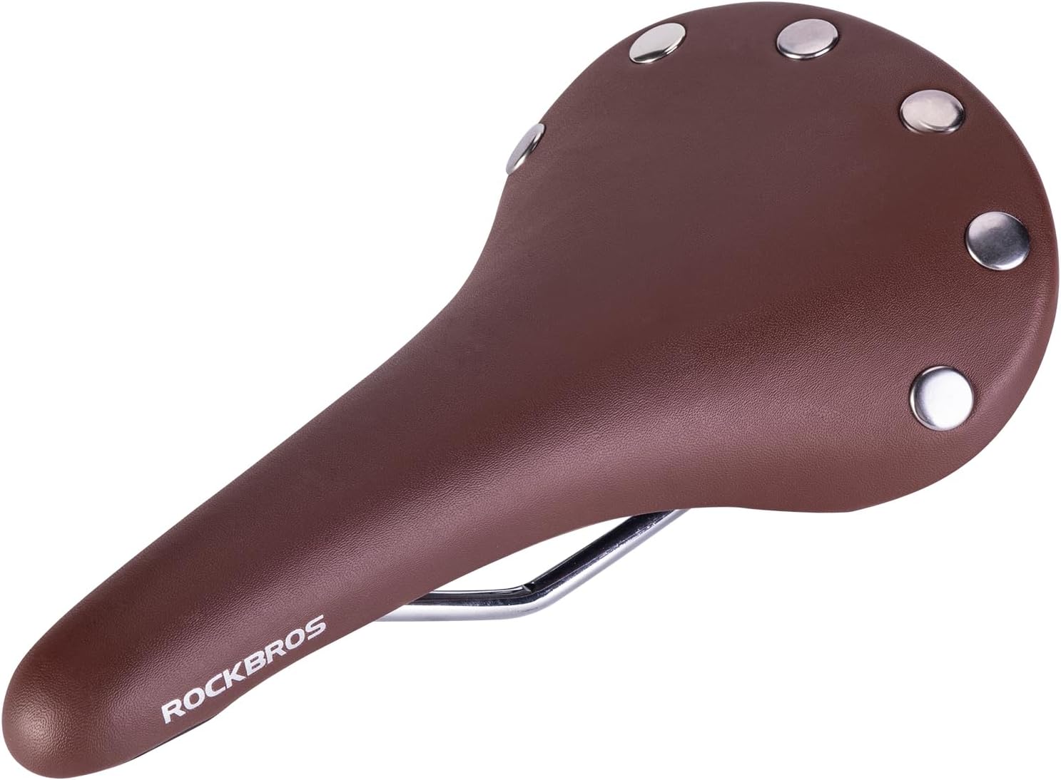 ROCKBROS Asiento de bicicleta, asiento de bicicleta de cuero vintage, asiento de bicicleta impermeable, cómodo asiento de bicicleta para hombres y