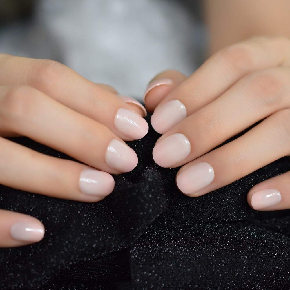 iBeautying – Uñas postizas a presión color rosa rubor degradado nude degradado  Uñas postizas iBeautying  Acabado de gel UV uñas de uso diario  Uñas