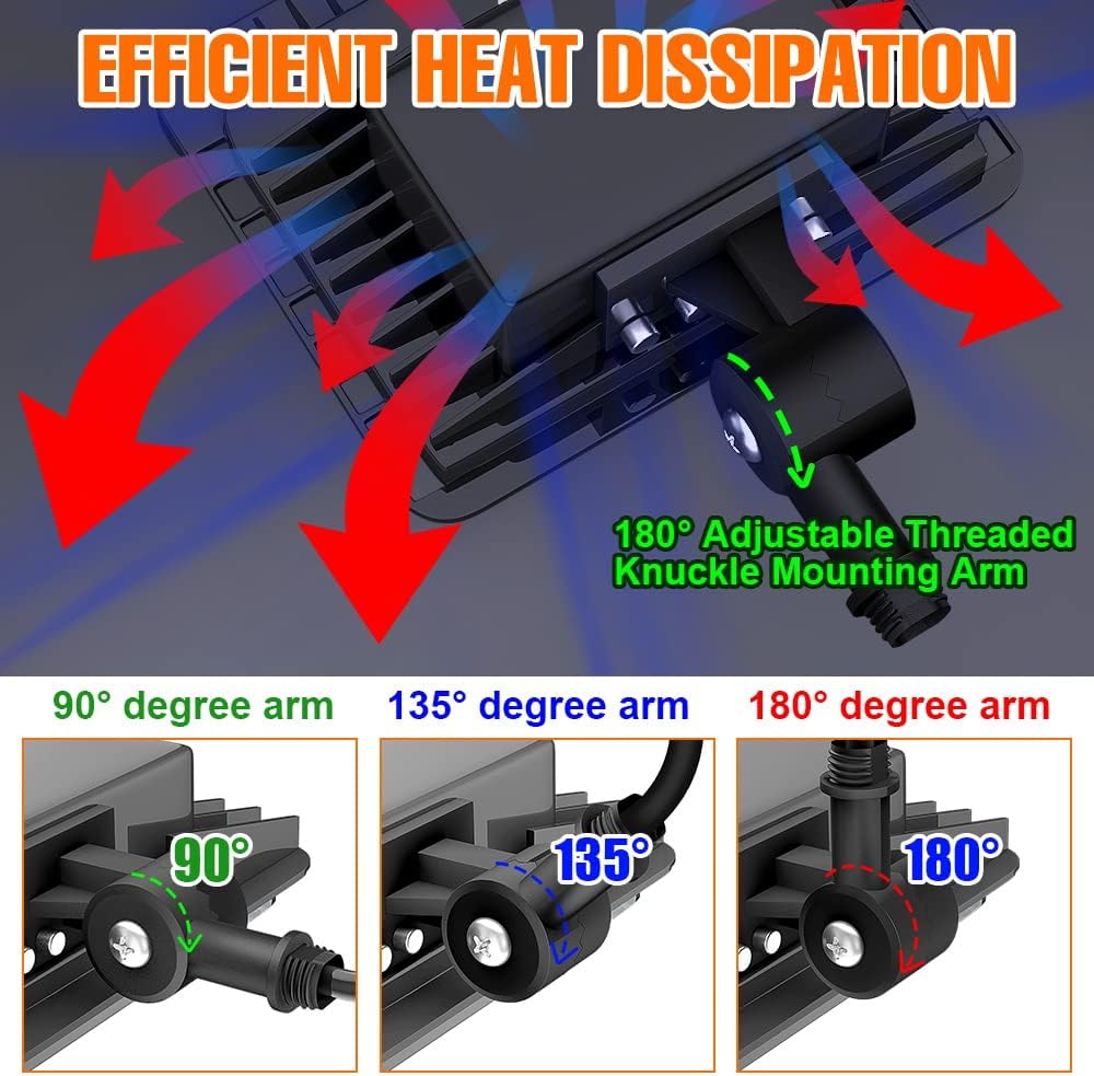 Paquete de 2 luces LED de inundación para exteriores, 50 W, sensor de fotocélula del atardecer al amanecer, 5000 K, luz diurna, 7528 lm, iluminación