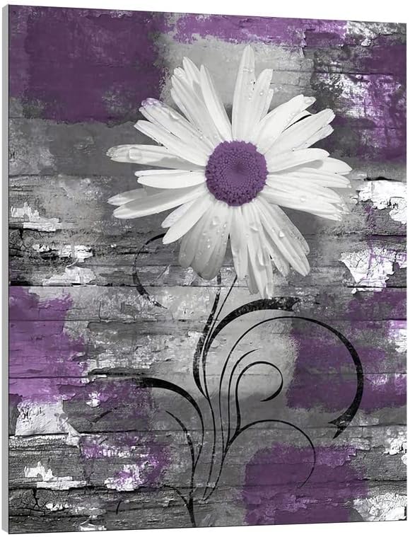 BAODZO Pósteres florales de margaritas, arte de pared de margaritas rústicas, decoración de pared floral, retro, rústica, margaritas, obra de arte