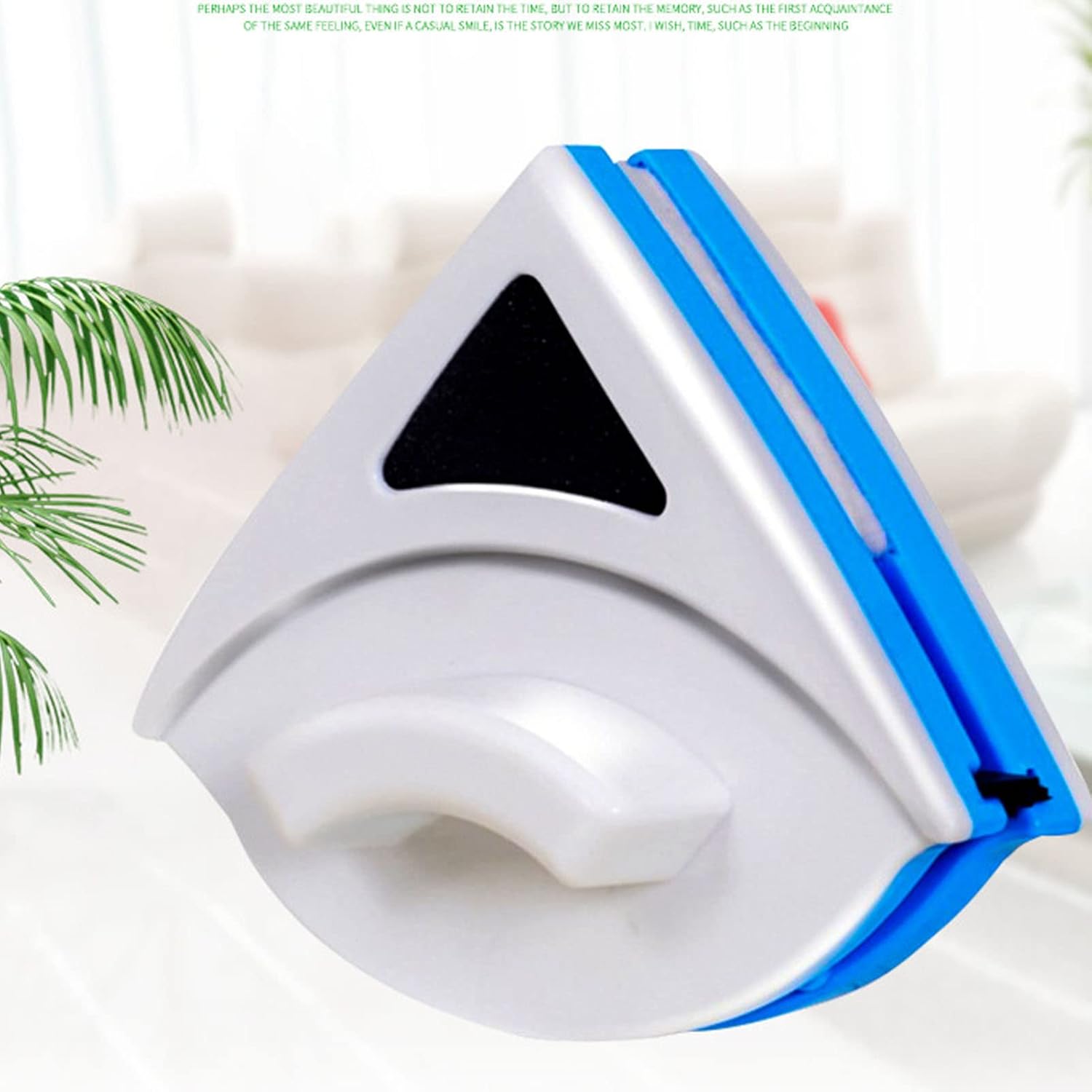 BlueMagnetic – Limpiador de ventanas, diseño de doble cara, cepillo de lavado de limpiaparabrisas para puertas correderas, mamparas de ducha, espejos