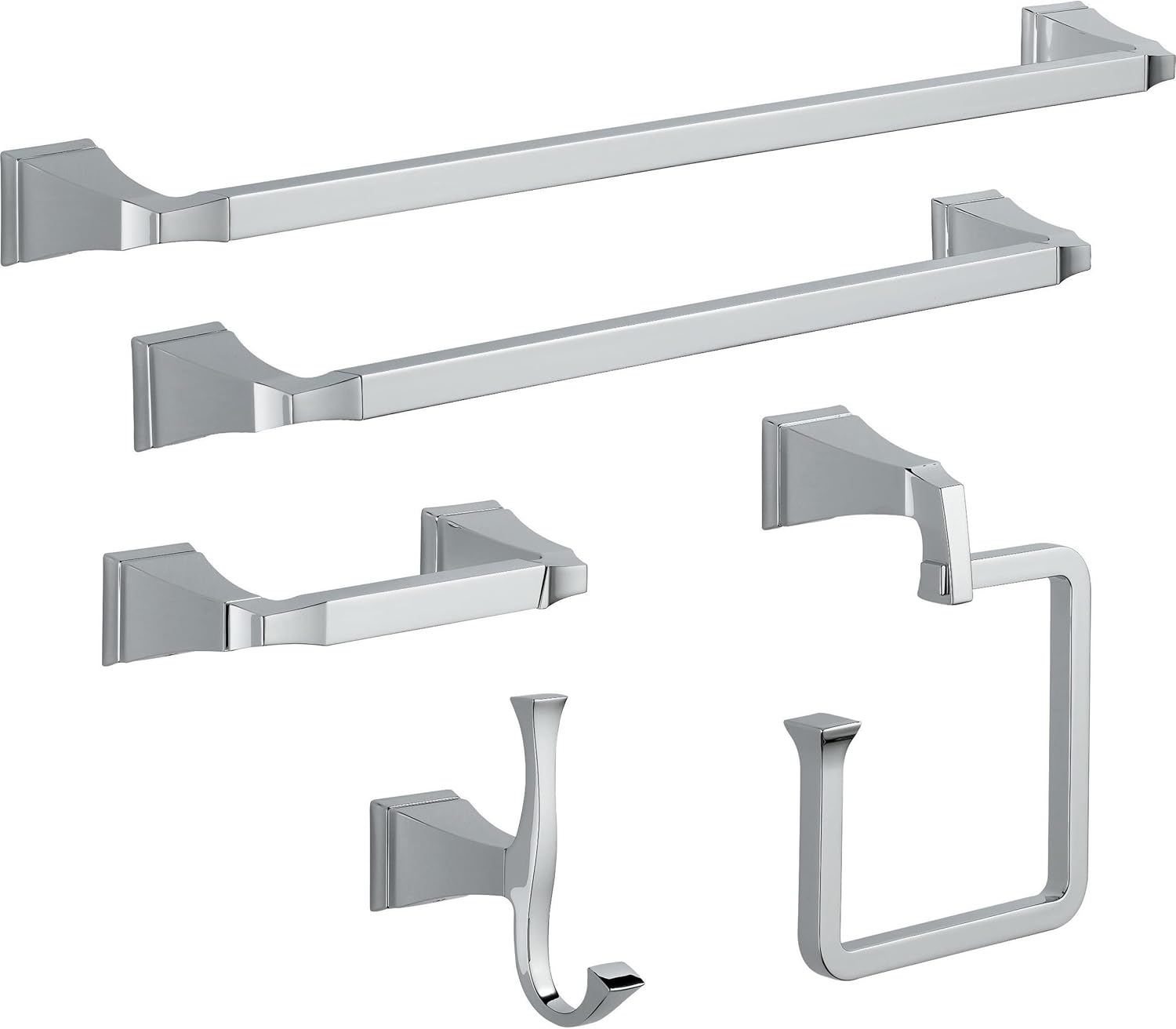 DELTA FAUCET 75124 Dryden – Toallero montado en la pared, 24 pulgadas en cromo pulido