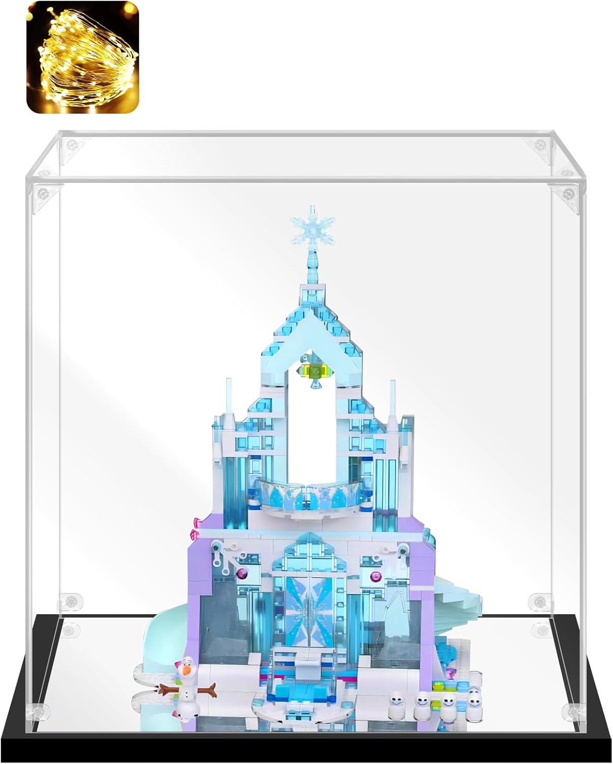 Instnovny Vitrina de acrílico para coleccionables, caja de exhibición de acrílico para Lego 43172, juguetes de construcción de castillos, estuche