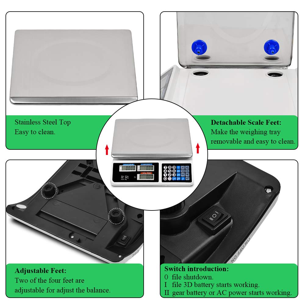 Báscula digital de precio electrónico LCD digital comercial para carne, peso