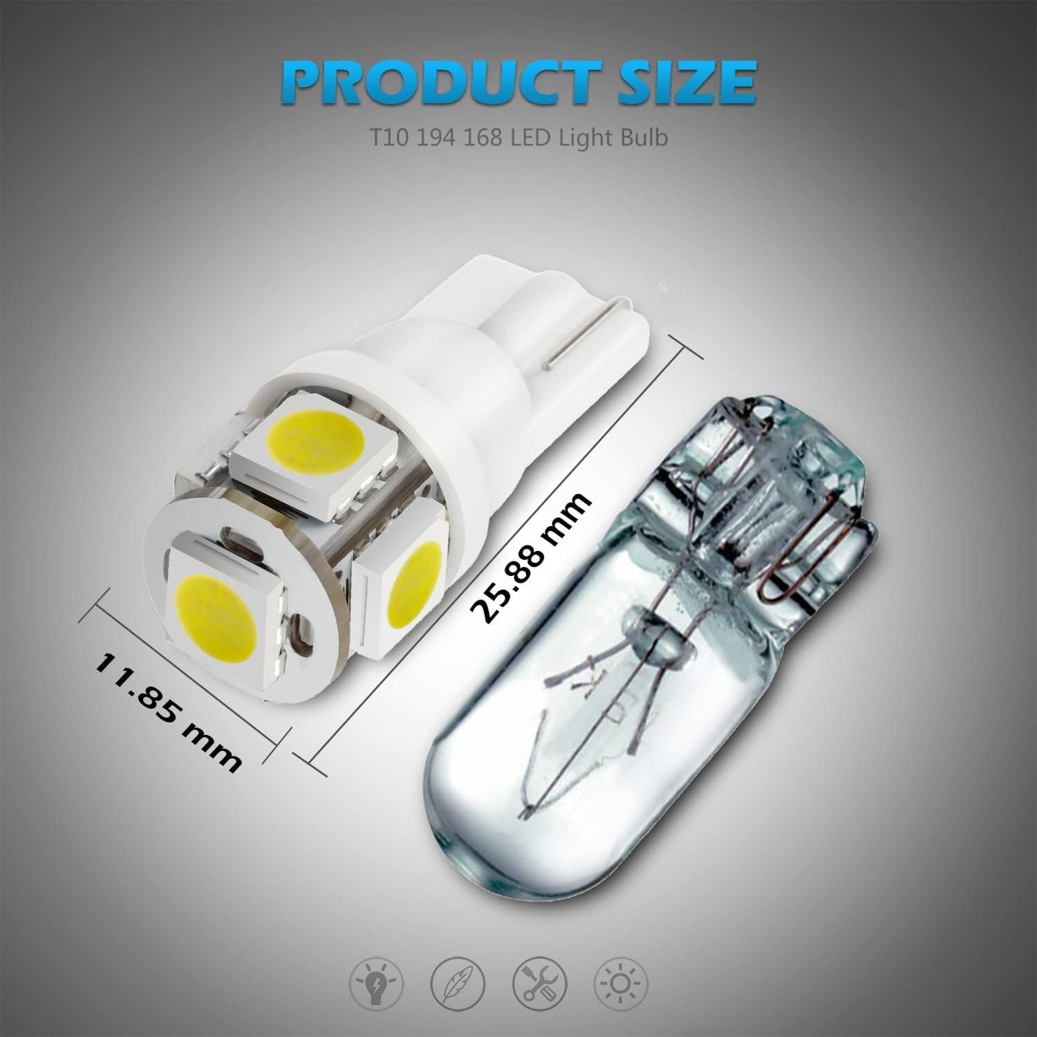 Partsam paquete de 12 luces LED para Acura 2004-2008 mapadomoespejoguanteracajaplaca, focos LED, Blanco