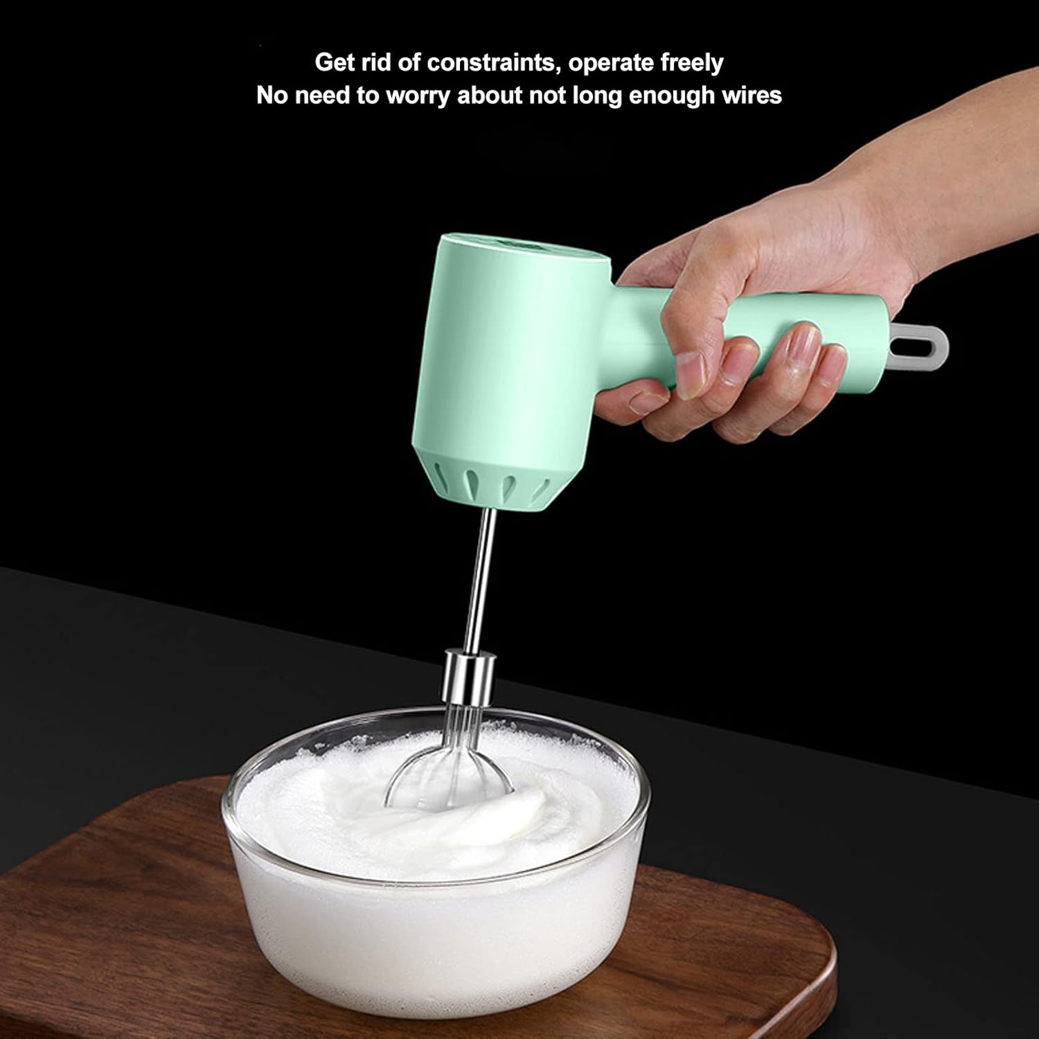 Batidoras portátiles de mano, batidor de huevos inalámbrico, picador de ajo eléctrico inalámbrico, picador de carne, batidora de mano eléctrica para