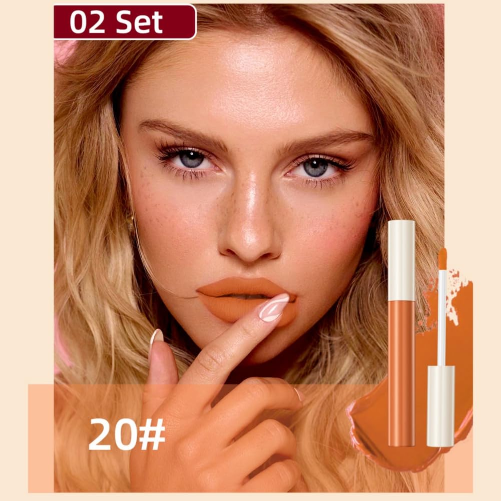 Juego de lápices labiales líquidos mate, kit de brillo labial de terciopelo de 12 colores, resistente al agua, larga duración, tinte de labios de