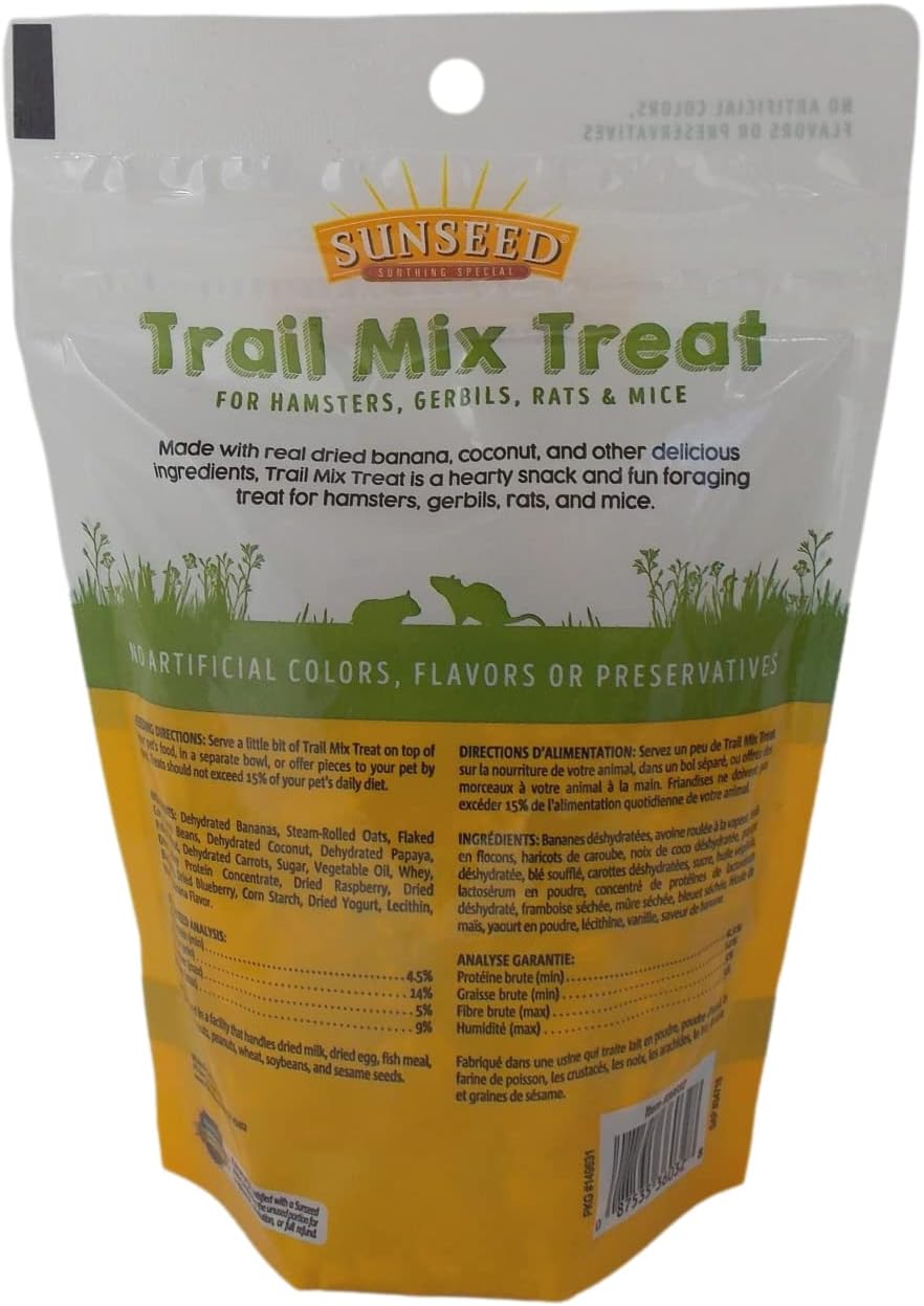 Sunseed Vita Sunscription Diet Hamster Gerbil Food (2.5 libras) con golosinas Trail Mix (5 onzas) – Paquete de folletos masticables y divertidos