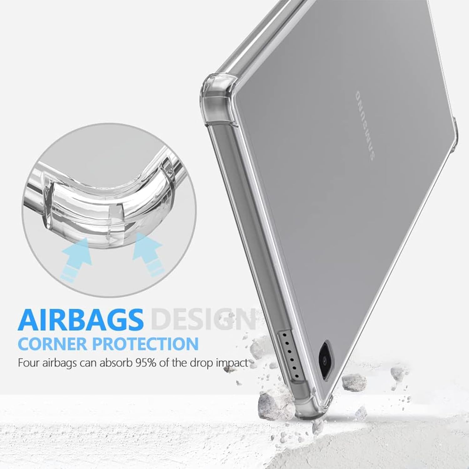 Funda transparente para Samsung Galaxy Tab A7 Lite de 8.7 pulgadas, modelo 2021 (SM-T220T225T227), esquinas a prueba de golpes, protección contra