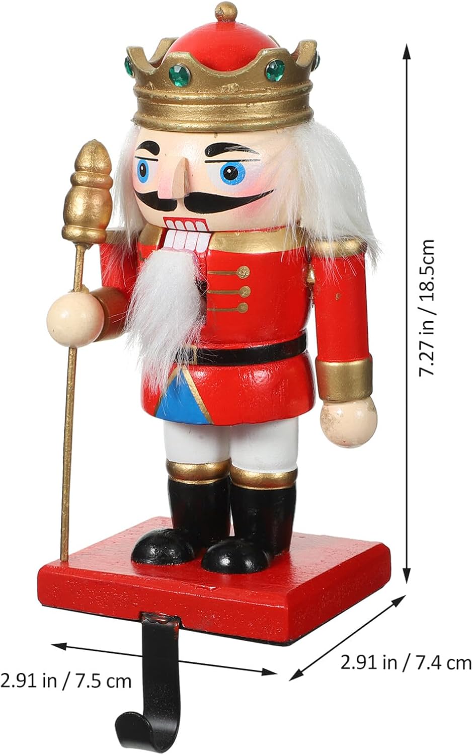 NOLITOY 2 soportes para calcetines de cascanueces de Navidad para chimenea, mantel de pared, ganchos colgantes de Navidad para calcetines,