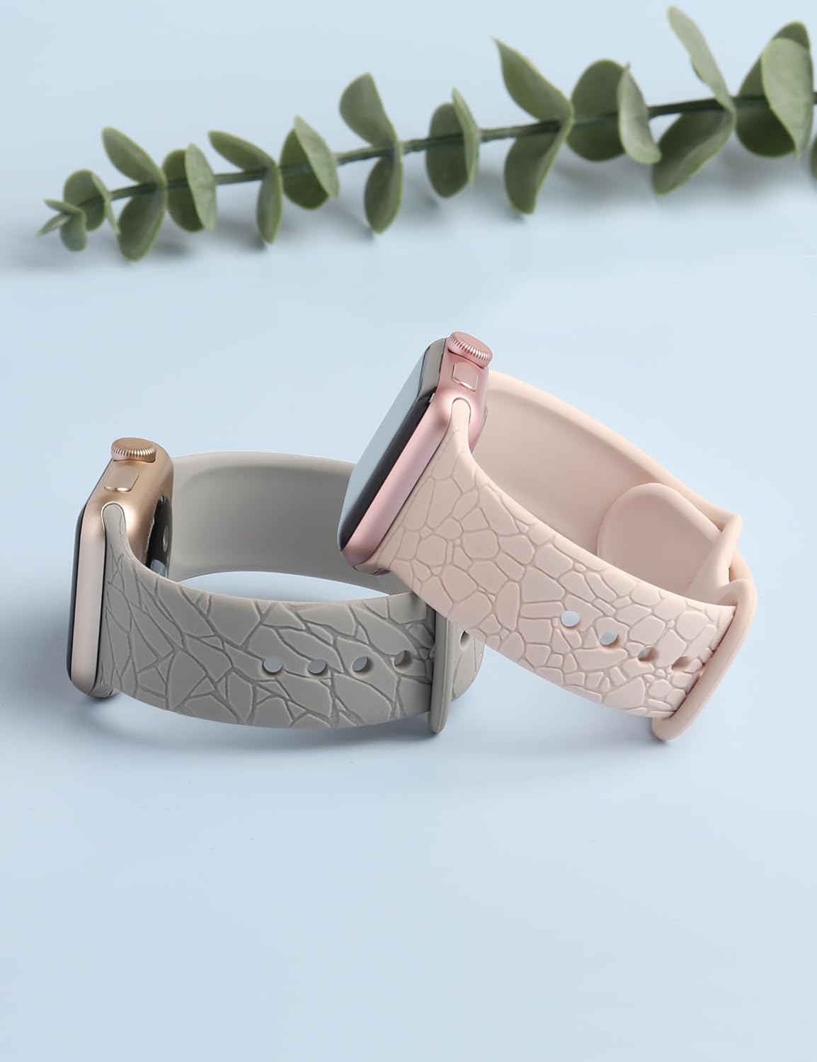 Paquete de 2 correas de repuesto con patrón de mármol grabadas compatibles con Apple Watch Band de 1.496 pulgadas, 1.575 pulgadas, 1.614 pulgadas,