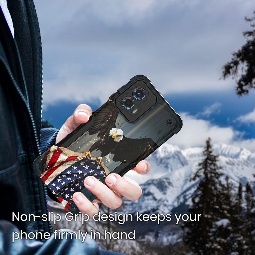 Funda compatible con Motorola Moto G Stylus 5G 2023 (solo 5G – 2023 lanzado), funda protectora híbrida a prueba de golpes, diseño de águila calva