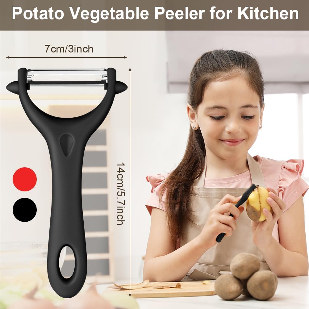 AUAUY 2 peladores de papas, pelador giratorio de verduras en forma de Y, pelador de frutas para cocina, pelador en Y antideslizante, mango