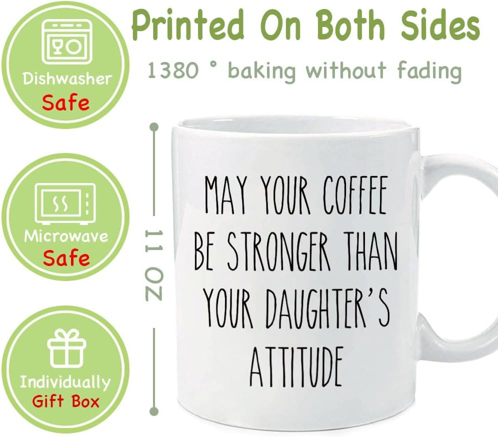 May Your Coffee Be Stronger Than Your Daughter’s Attitude, novedosos regalos de cumpleaños de Navidad para amigos, hermanos, papá, mamá, mujeres,