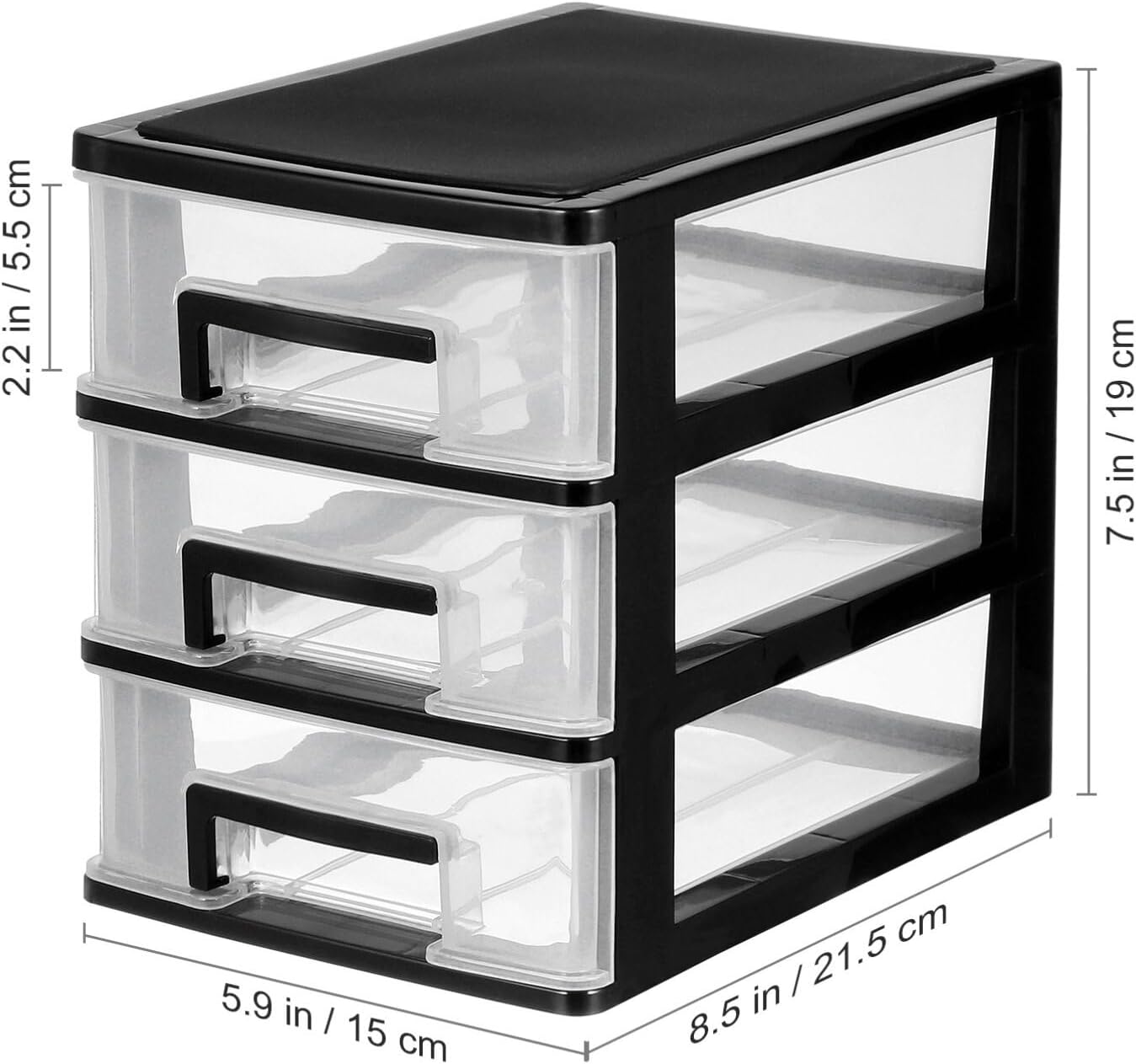 Gatuida Cajones de almacenamiento de plástico, cajón de escritorio transparente, caja de almacenamiento, caja de almacenamiento multicapa para