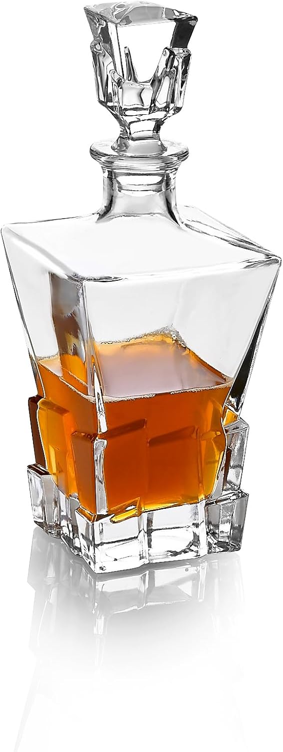 PARNOO Juego de 7 decantadores de whisky, incluye decantador y 6 vasos de whisky