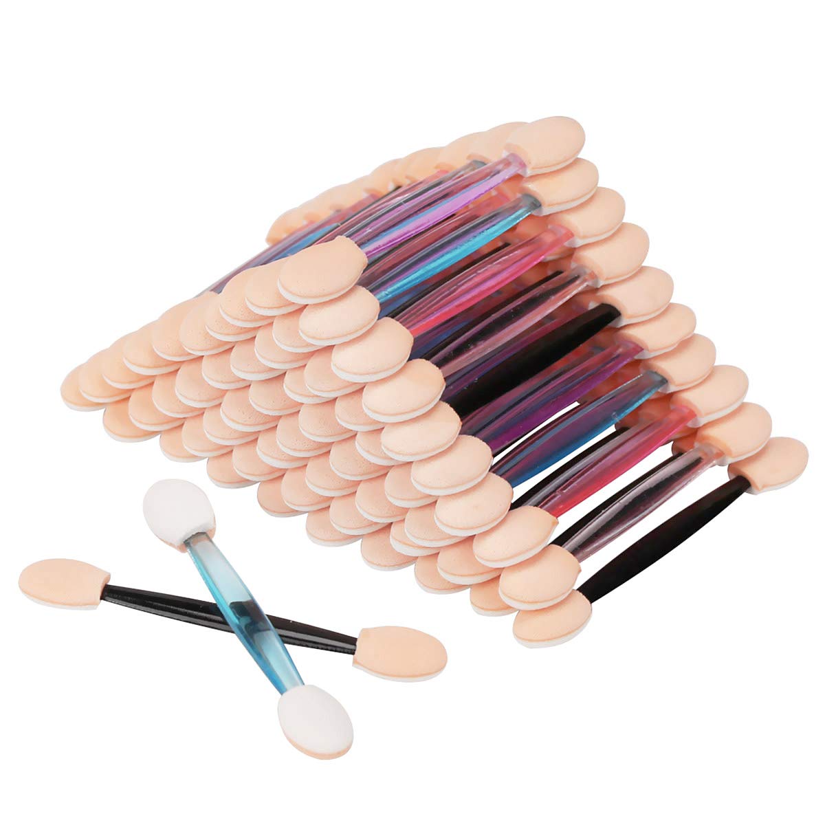 Akstore 30 brochas desechables de doble cara para sombra de ojos, aplicador de sombra de ojos, brochas de maquillaje (30 unidades mezcladas)