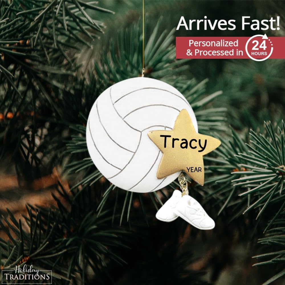 Adornos de Navidad personalizados de voleibol 2023  Personalización gratuita en 24 horas  Adorno de estrella de voleibol para niñas con nombre en