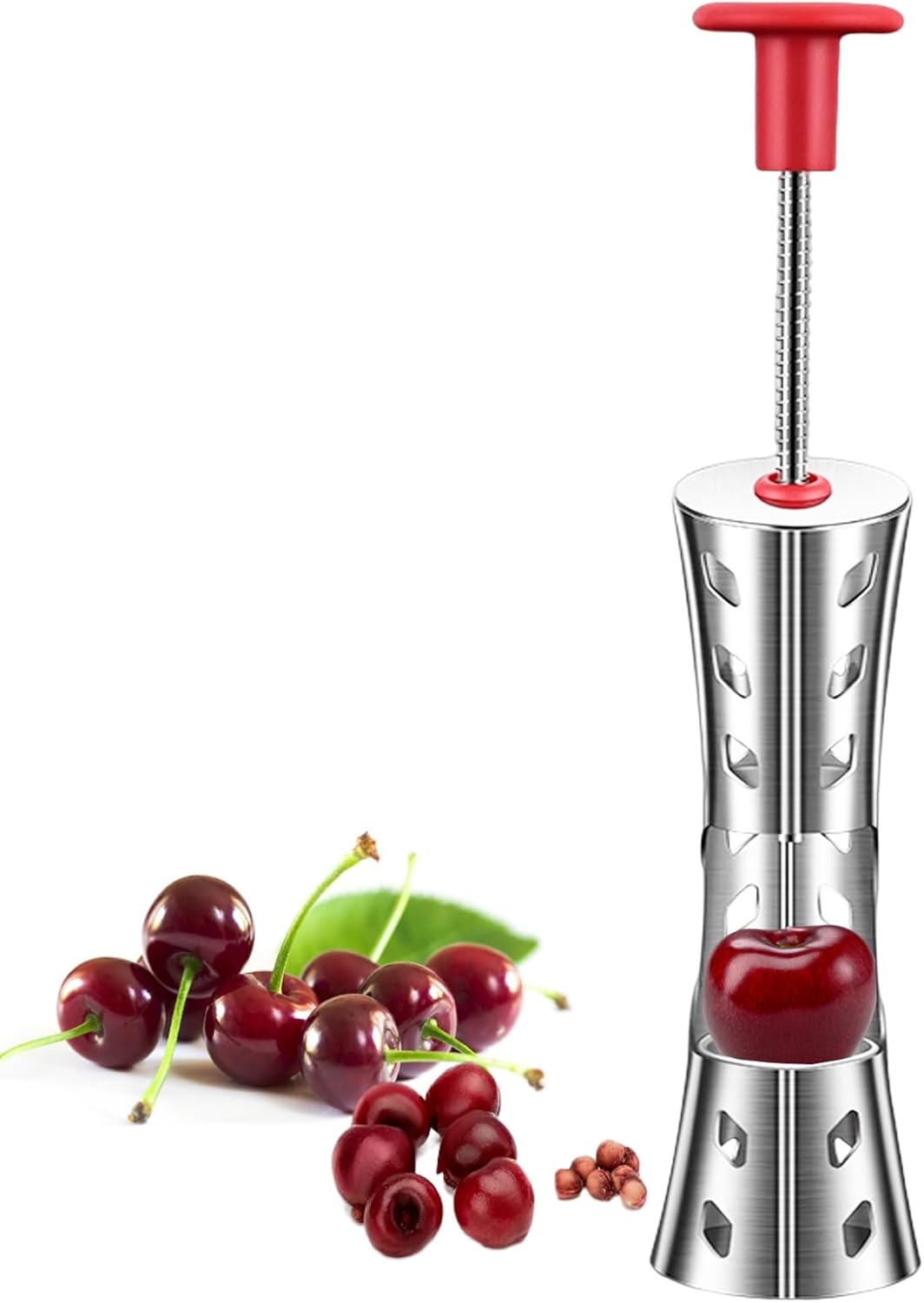 Cherry Pitter – Herramienta descorazonadora de acero inoxidable 304 de alta calidad, herramienta multifunción para eliminar semillas de cerezas para
