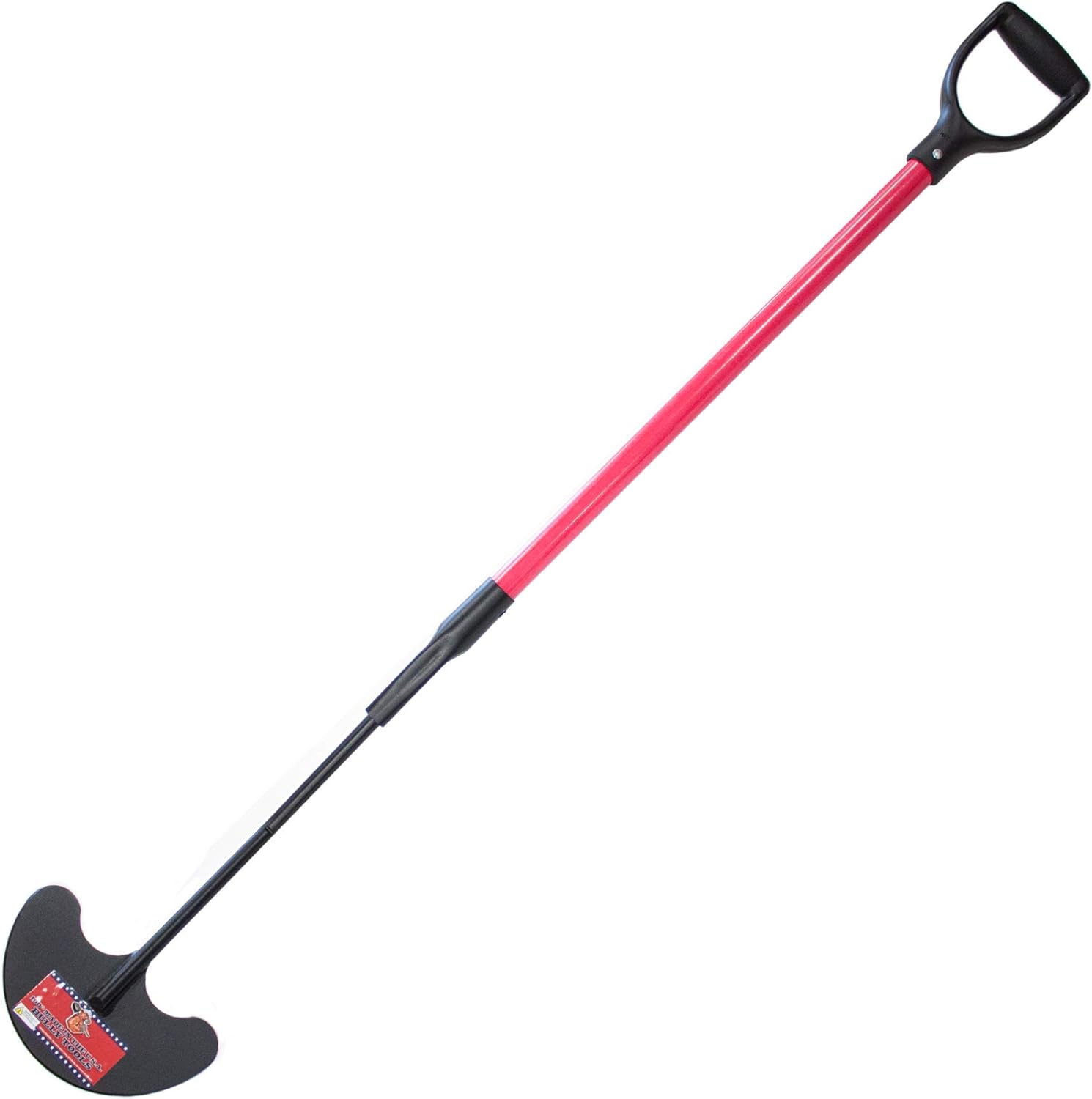 Bully Tools 92390 Levantador de césped de calibre 12 con mango de fibra de vidrio D-Grip y vástago de acero