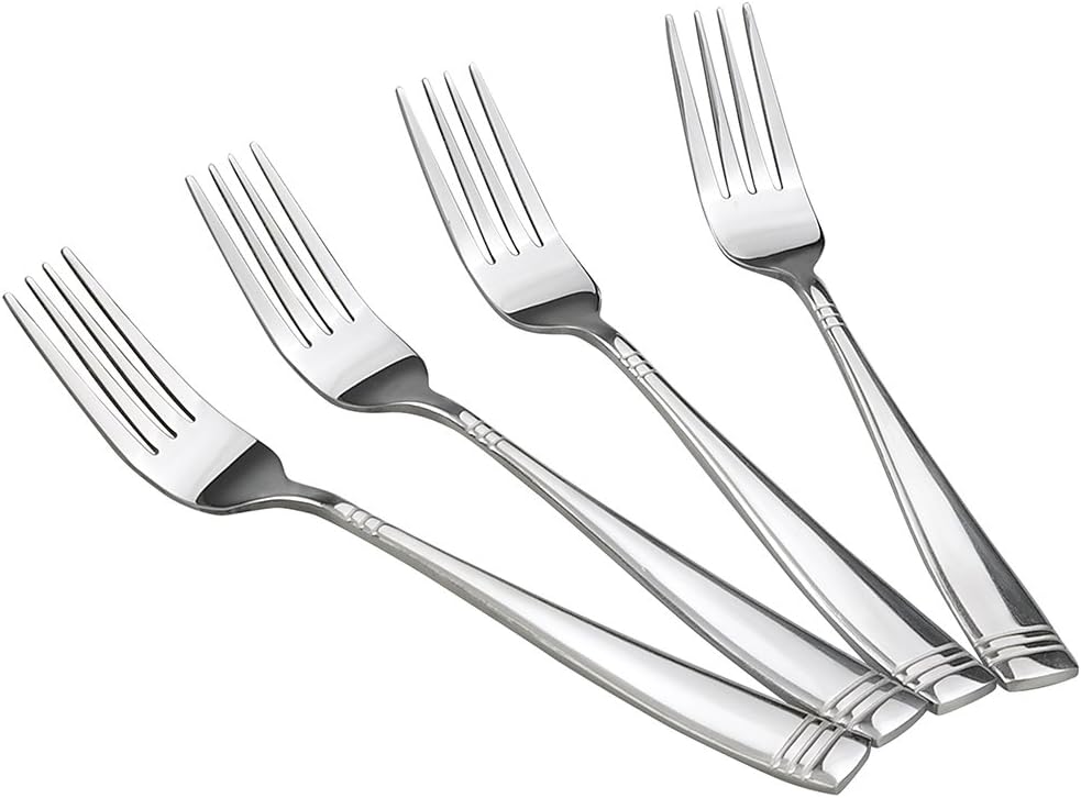 Tenedor de acero inoxidable, 8 pulgadas, juego de 12