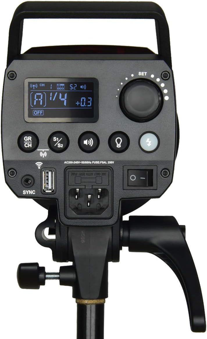 Godox MS300 300WS GN58 Flash Studio Strobe Monolight con montaje Bowens, sistema inalámbrico Godox 2.4G incorporado, tiempo de reciclaje de 0.1