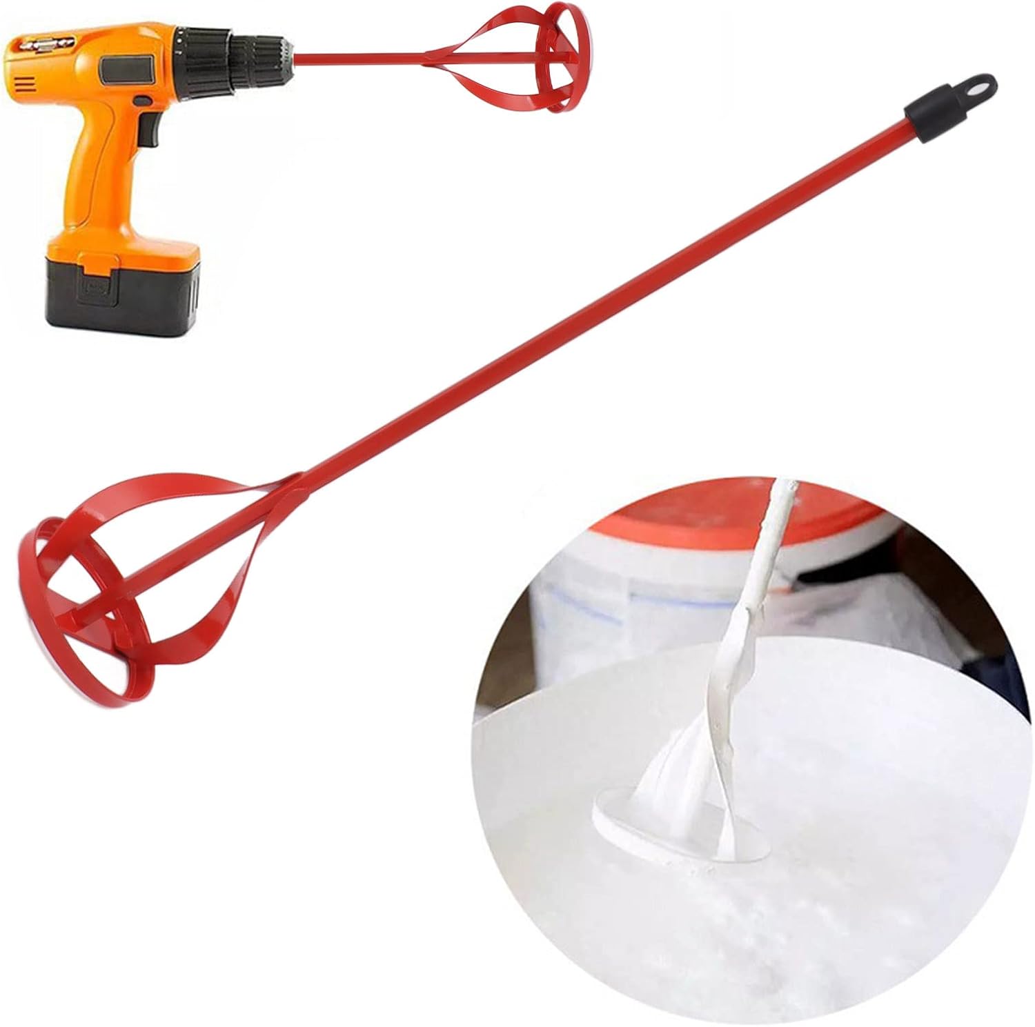 Accesorio de taladro de mezclador de pintura de material de acero, mezclador de lechada Taladro Mezclador de cemento Consistente Paleta agitadora