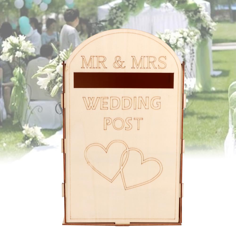 Caja de madera para tarjetas de boda con cerradura, buzón de boda, caja de regalo de bricolaje, caja de recepción para recuerdos de fiesta, baby