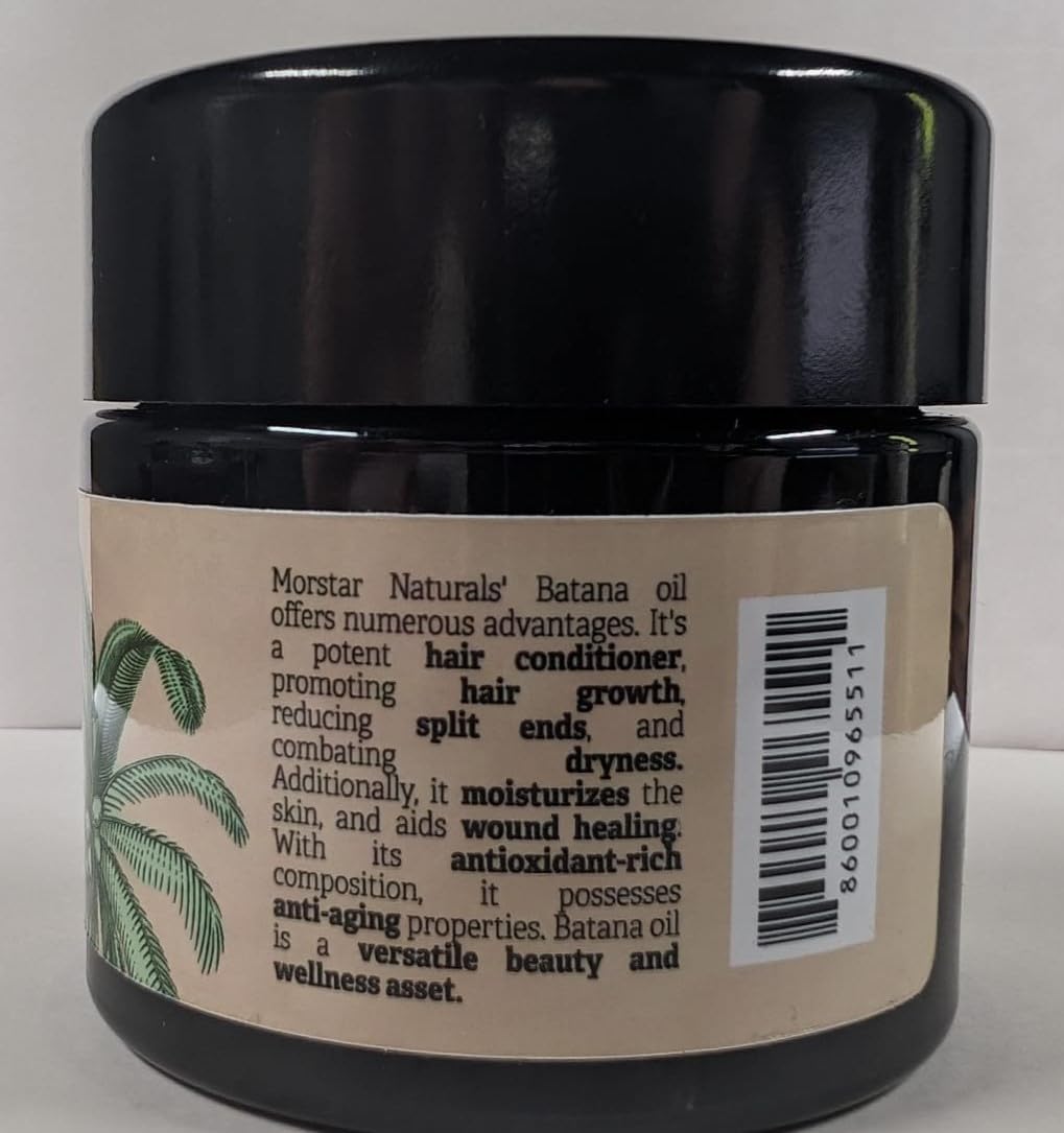 100% Raw Batana Hair Oil from Honduras – Batana for Hair Growth Dr Sebi approved and recomennded Batana oil for Hair Loss, Repair, 3.4 oz – Morstar