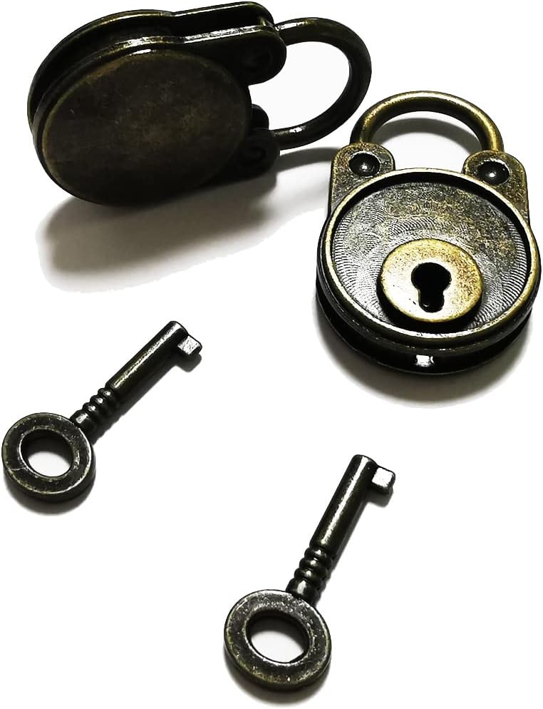 Mini candado de latón antiguo y llave para sala de escape, cerradura de fiesta, cuello de bloqueo privado en el pecho, cerradura decorativa, caja de