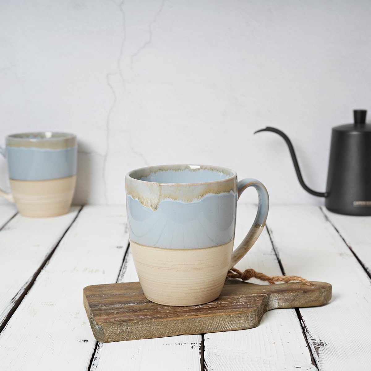 Bosmarlin Juego de 4 tazas de café de cerámica, 16 onzas, 5 colores para elegir, tazas de té, aptas para lavavajillas y microondas, esmalte reactivo
