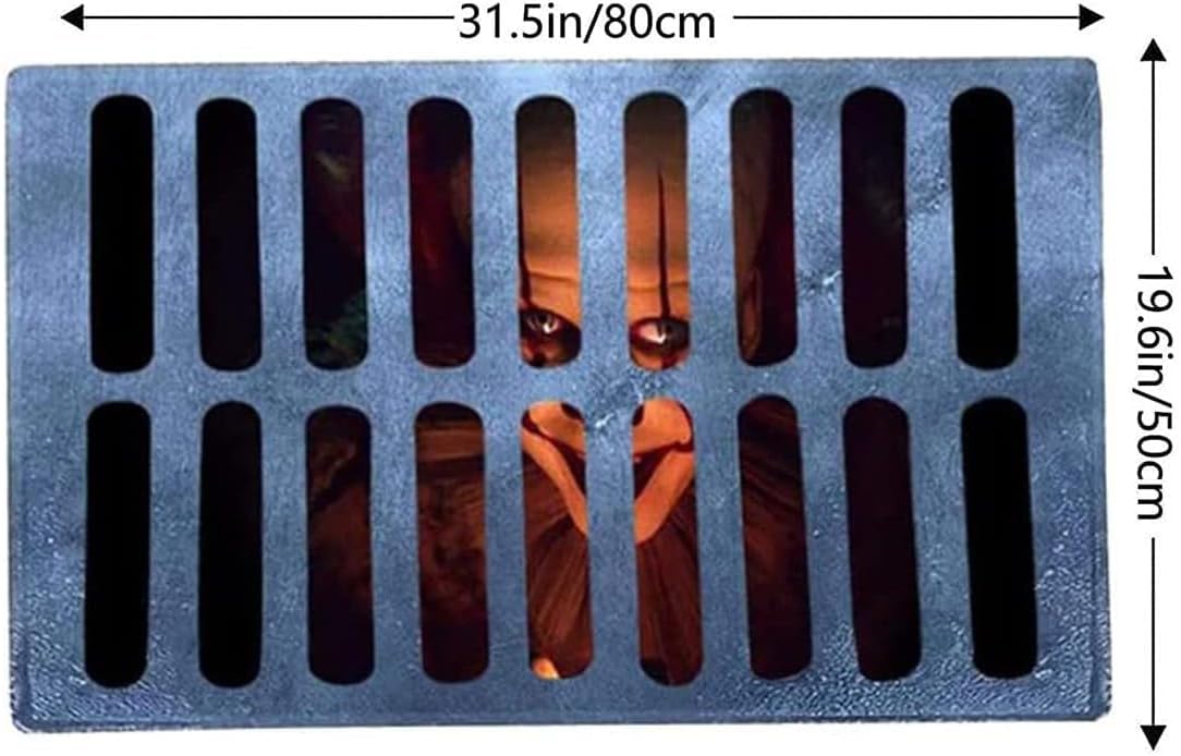 Tapete para puerta de payaso con ilusión 3D de Halloween 2023, tapete de terror de Halloween, tapete de bienvenida para interiores y exteriores,