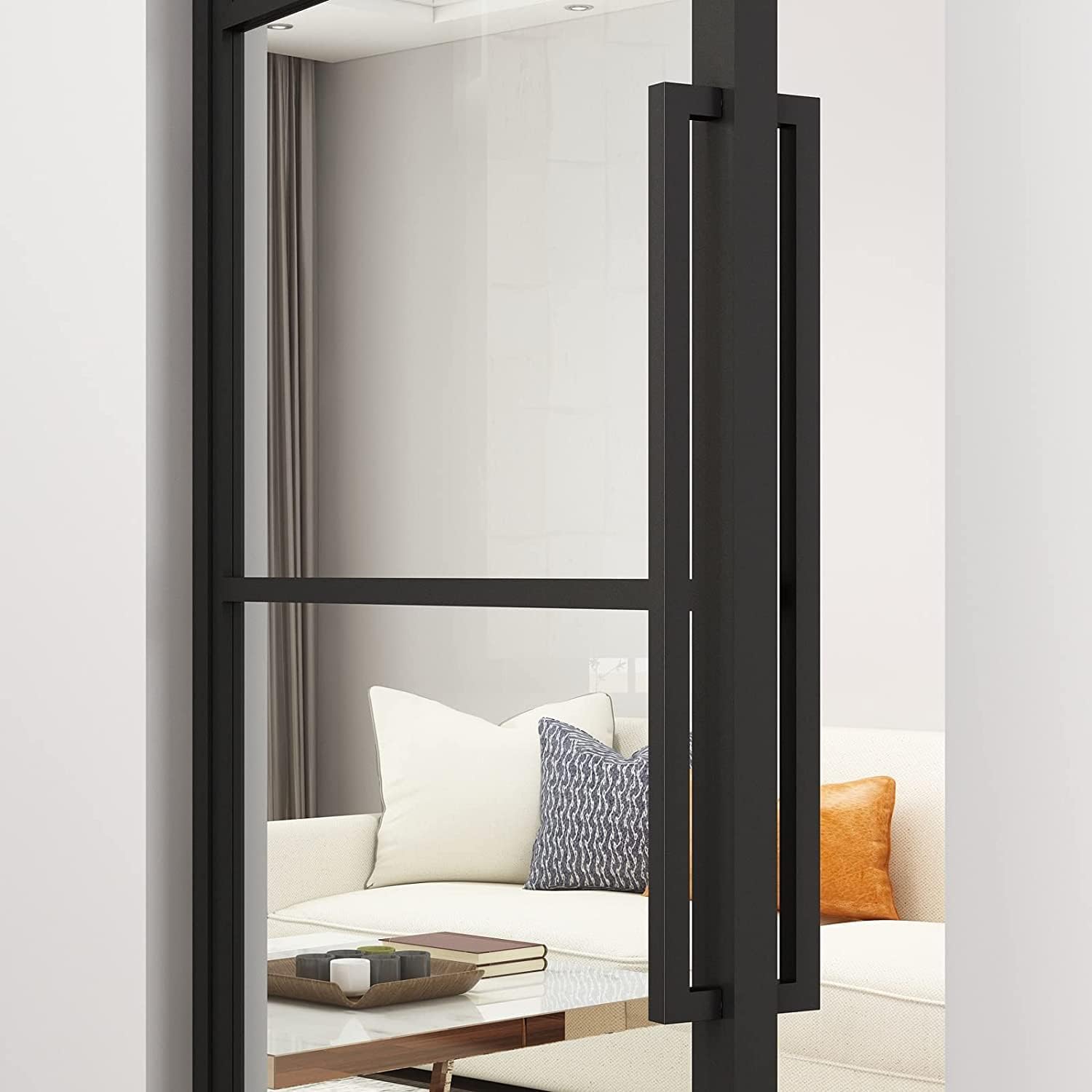 BARNSMITH Manija de empuje para puerta de granero de 24 pulgadas, manija cuadrada de puerta comercial, forma rectangular de acero inoxidable,