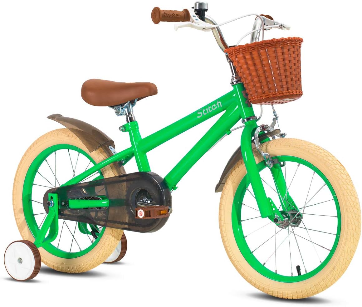 JOYSTAR Bicicleta infantil de 14 pulgadas para niñas de 3, 4 y 5 años, bicicleta con ruedas de entrenamiento y cesta para niñas de 3 a 5 años, color