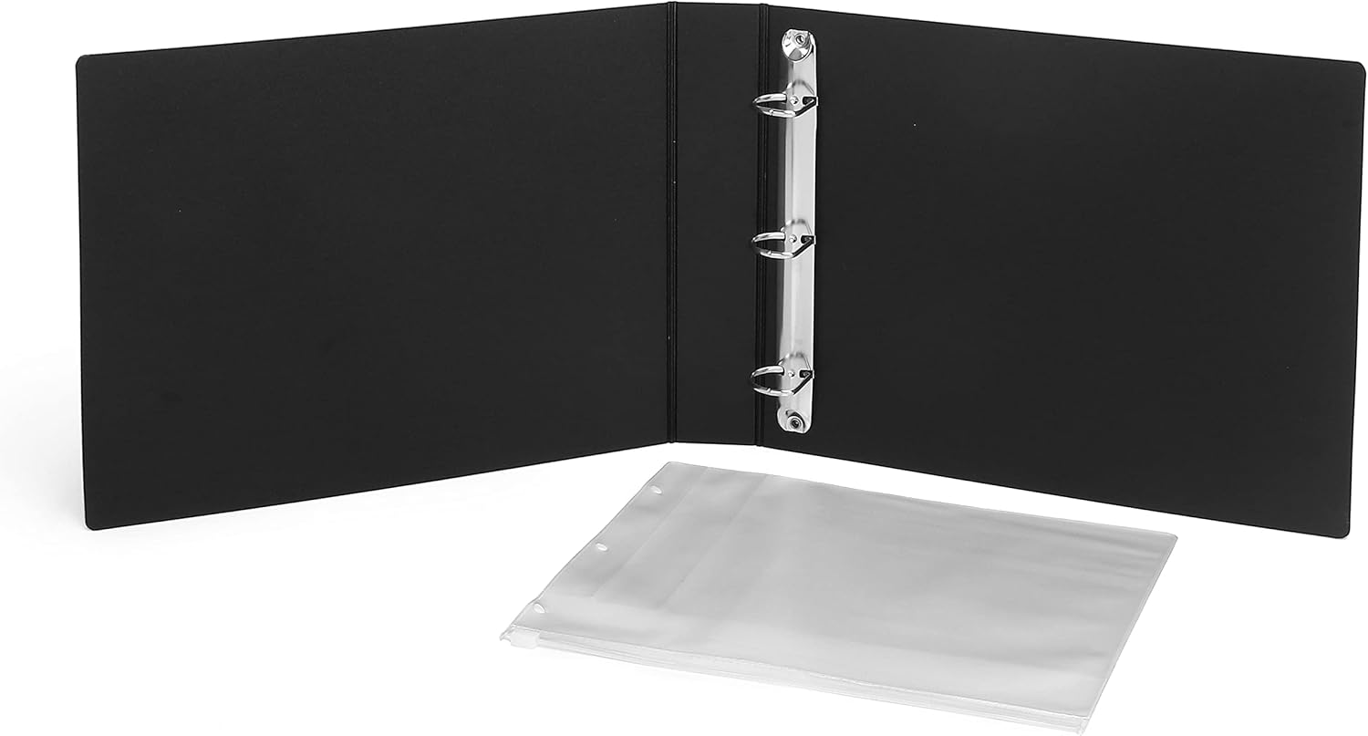 Carpeta de 3 anillos para cheques de escritorio con trozos finales, 3 en una página, ajuste de 3 y 9 agujeros (11 14 x 9 pulgadas)