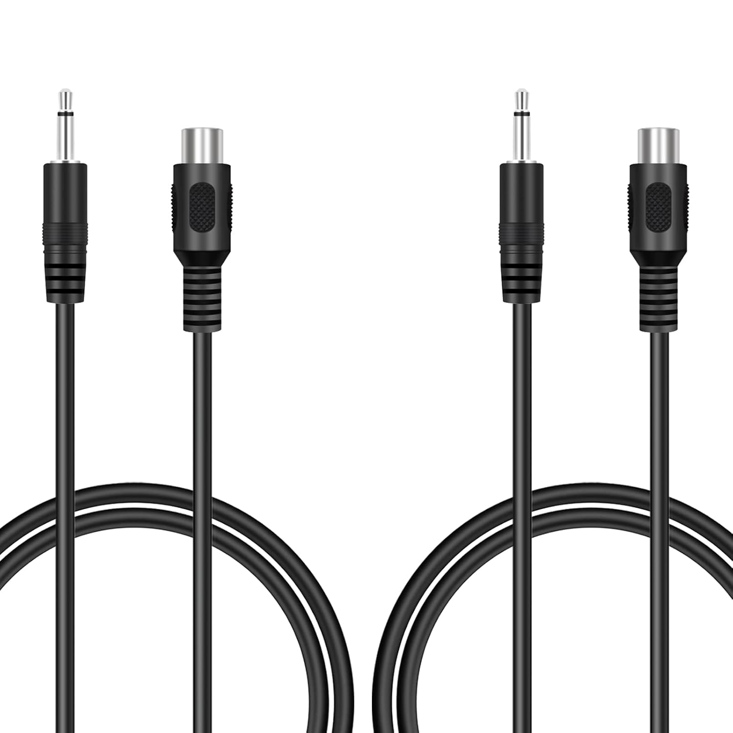 Paquete de 2 adaptadores de enchufe de 3 pies 0.138 in 18 pulgadas TS mono macho a RCA hembra conector convertidor de cable de audio y video