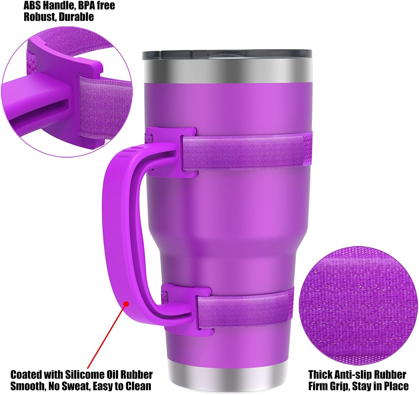 YOUCOX Mango de vaso ajustable para YETI de 20 onzas, 30 onzas, 40 onzas, 20 onzas a 44 onzas, RTIC, Ozark Trail, Simple Modern, SIC, SUNWILL,