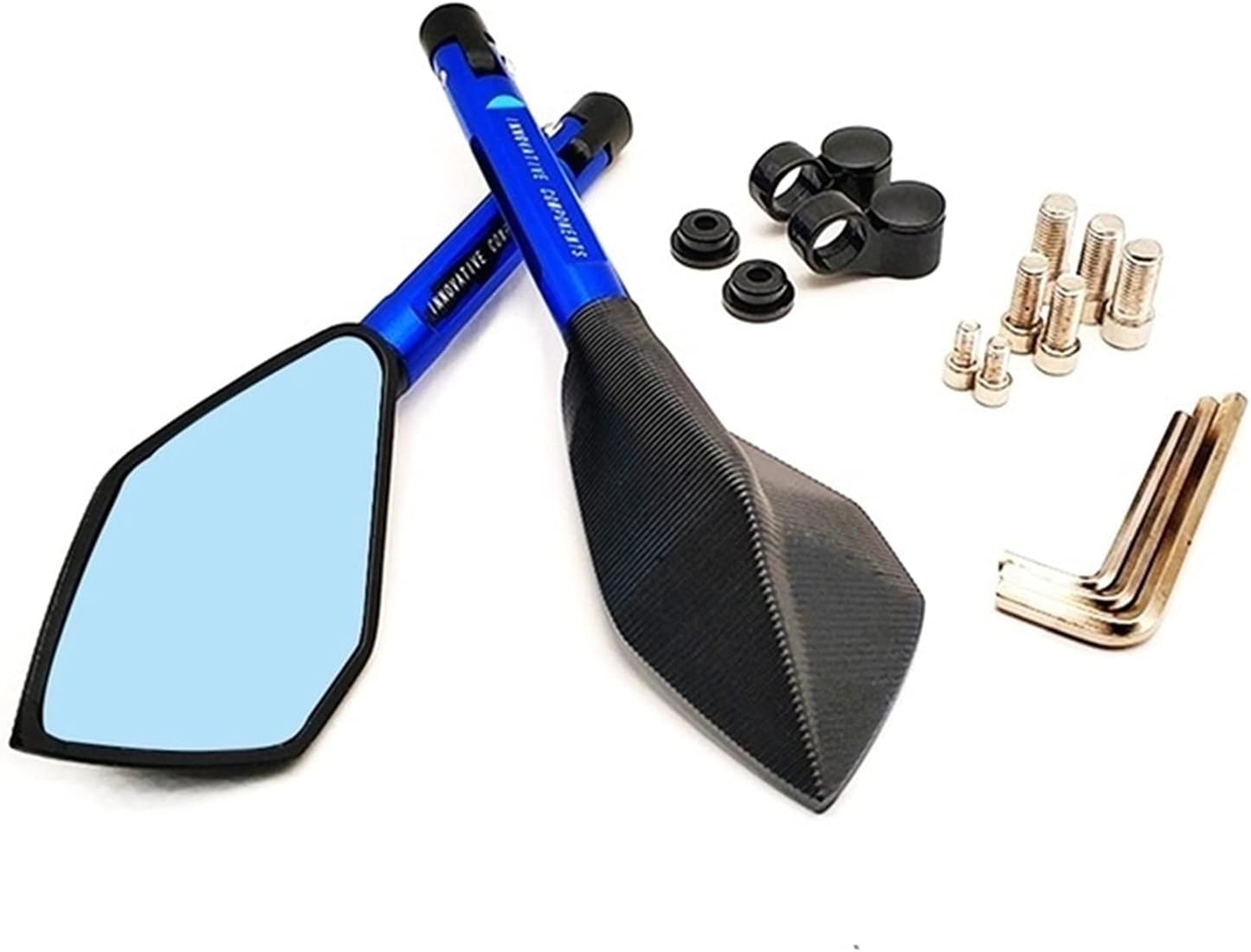 Mirror Motorcycle Mirrors Moto Side Rearview Mirrors CNC Aluminum For Kawasaki Ninja ER6N W800 Z750 ZX6 ZX9R ZXR400 ZZR600 VERSYS 1000 (Color  BLUE,