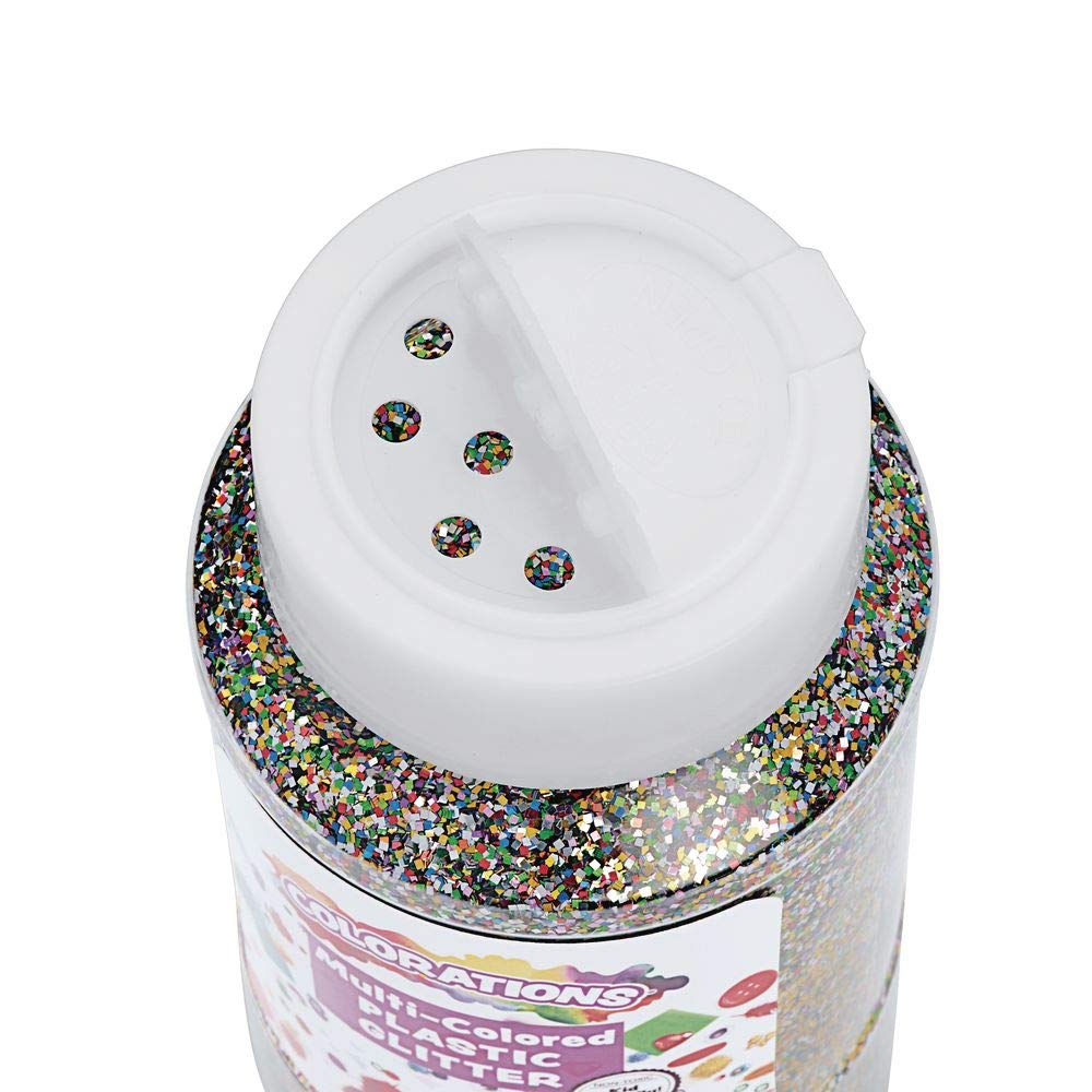 Colorations Purpurina blanca de plástico extra seguro, 1 libra, tarro agitador de fácil dispensación, ideal para artes y manualidades, decoración,