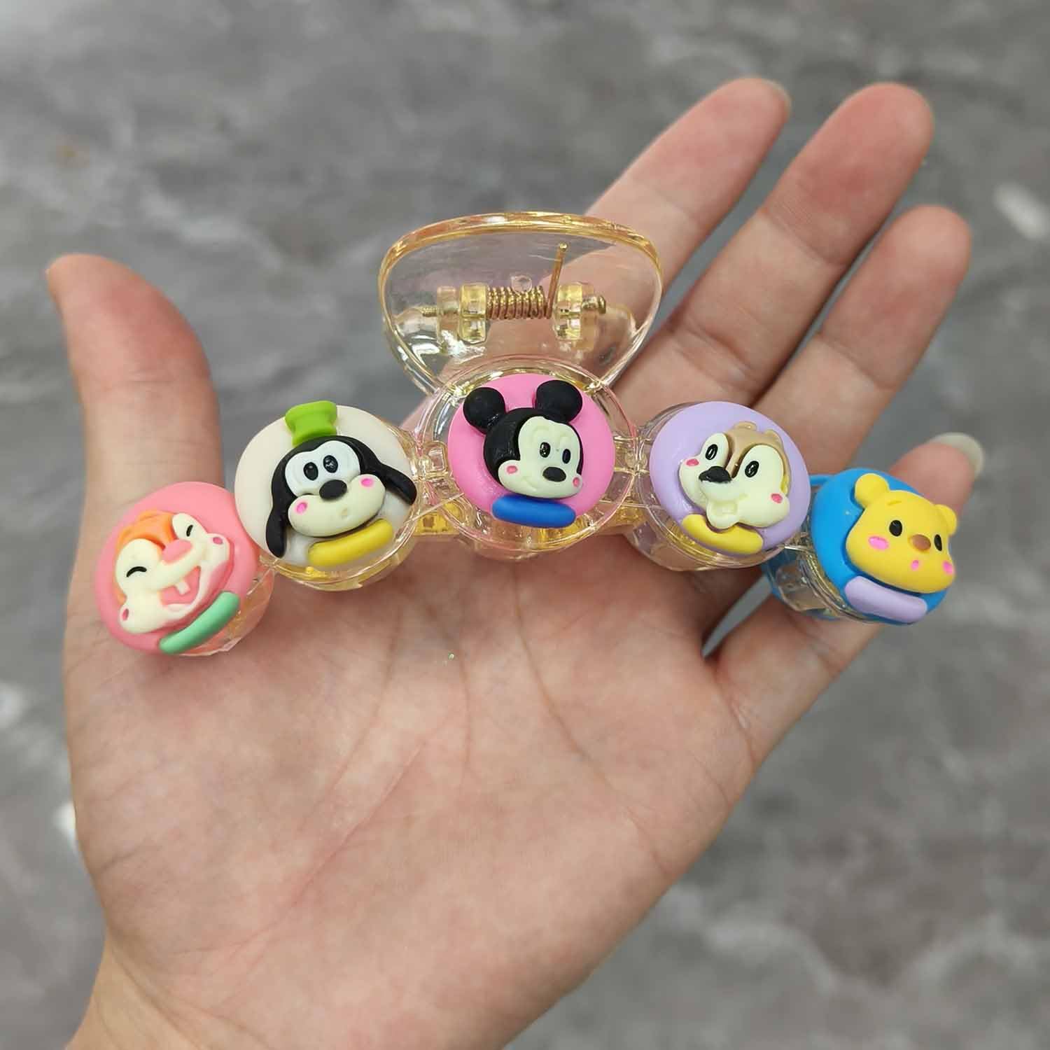Pinzas para el cabello con diseño de caricaturas, 1 unidad, con personajes de ratón de anime, pinzas de sujeción fuerte para mujeres, accesorios