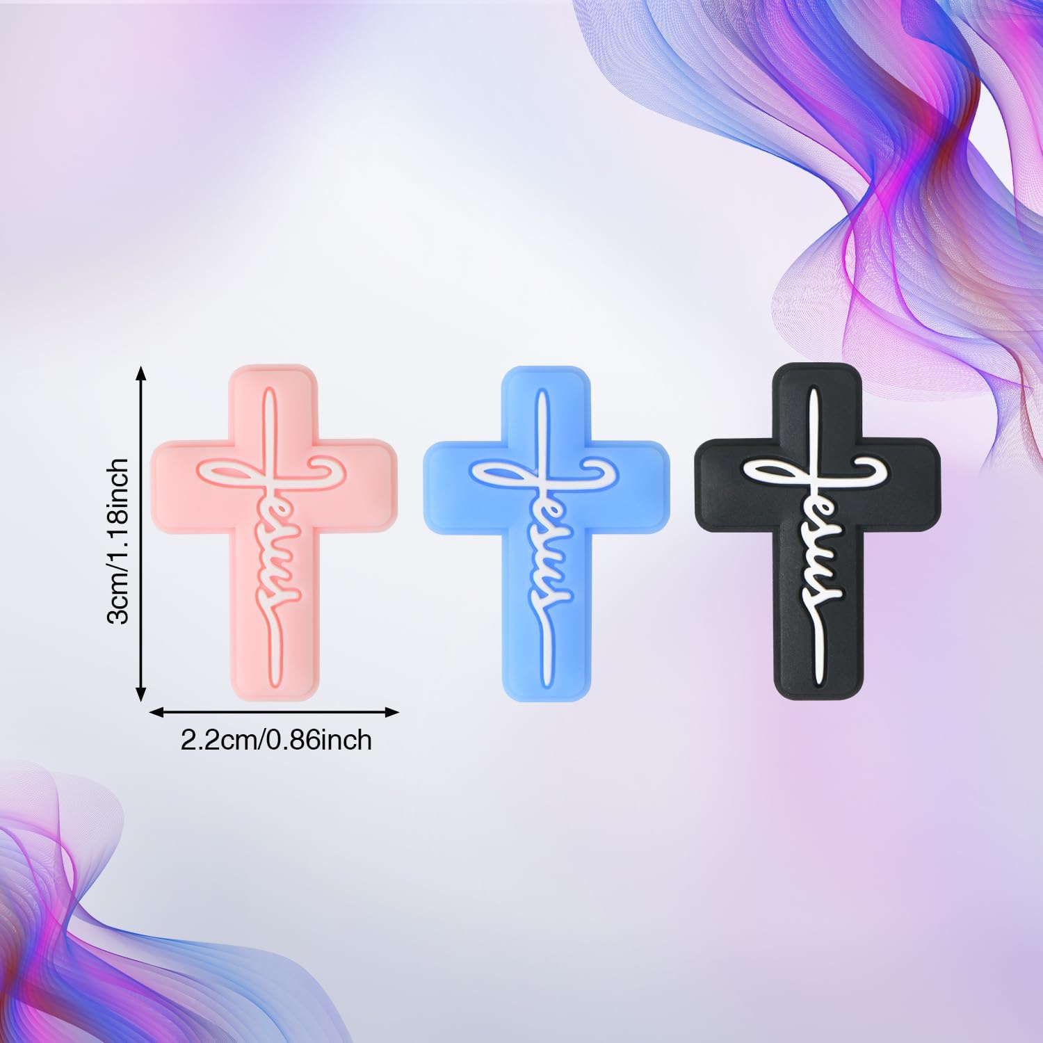 10 cuentas focales de silicona para bolígrafos, personajes de Jesús Fe, cuentas focales de silicona para hacer llaveros, cuentas de silicona a