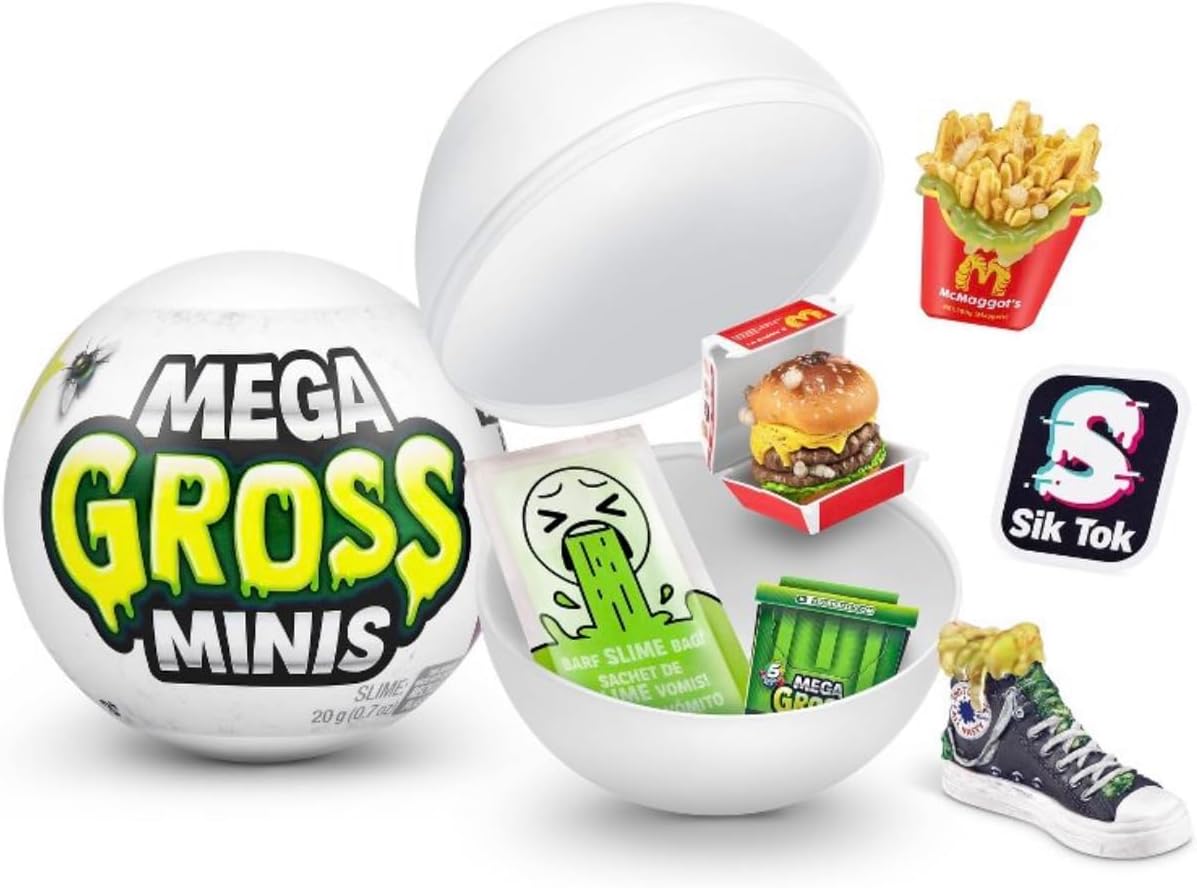 ZURU Plus Two 5 Surprise Mega Gross Minis – Estuche de coleccionista de cápsulas de limo Mega Gross Minis, paquete de cápsulas de slime. Juguetes
