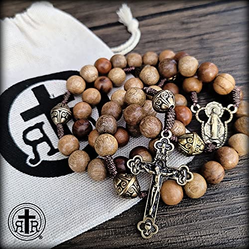 Wood Rosary – Elegantly Handmade Wooden Bead and Bronze Rosary Catholic or Christian Gift Rosaries