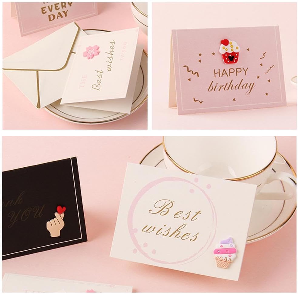 Tarjetas únicas de feliz cumpleaños, tarjeta de felicitación creativa con sobre, linda corona de flores, tarjetas de feliz cumpleaños, tarjetas de