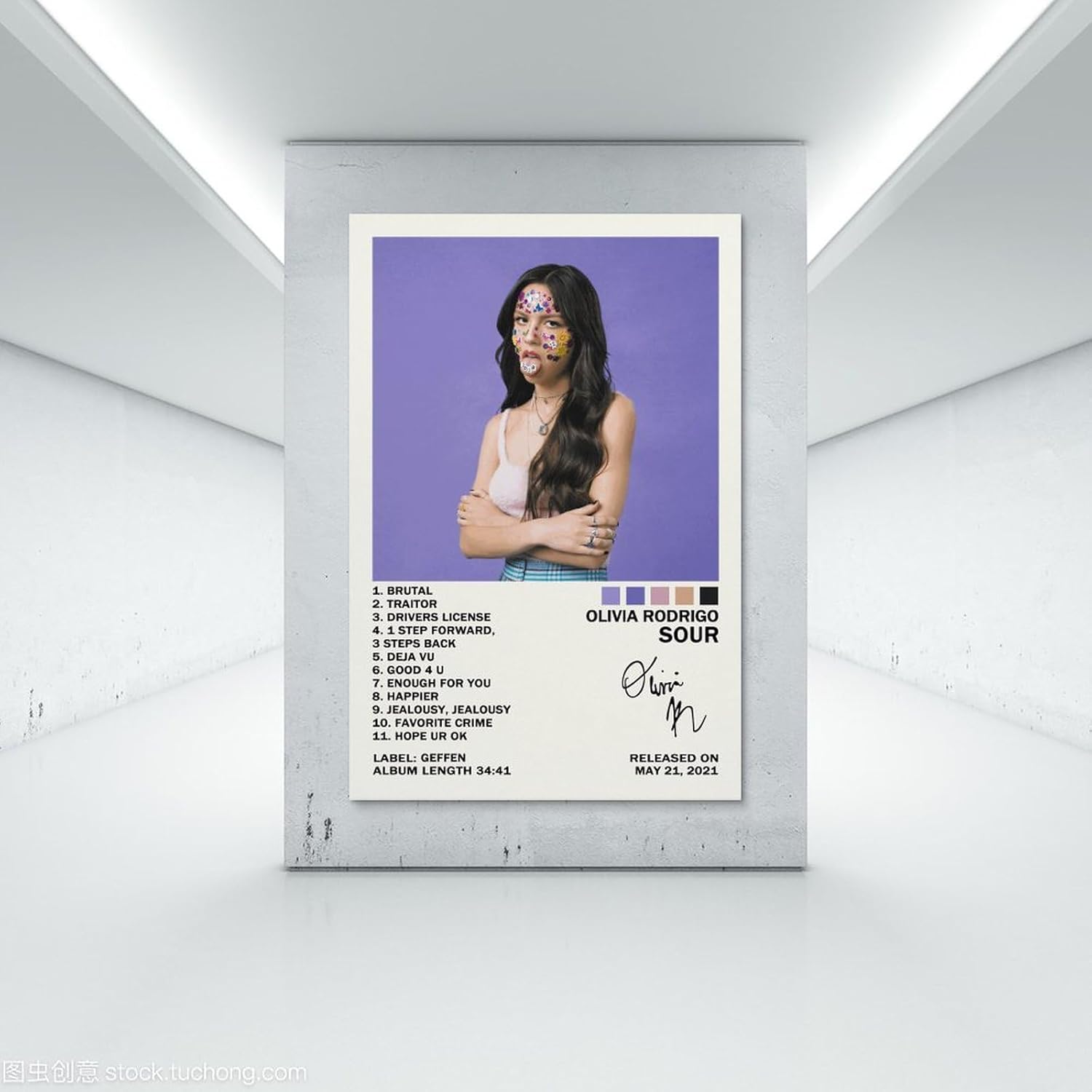 GYORI Olivia – Póster de Rodrigo Sour (4.7 x 17.7 in)