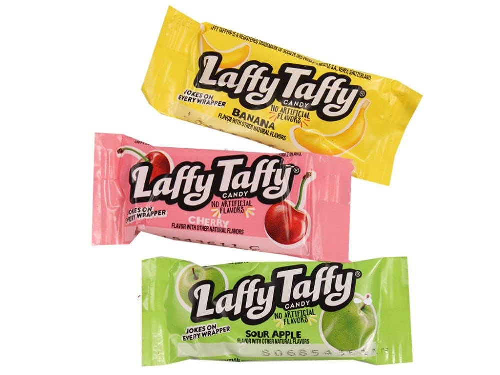 Laffy Taffy – Bolsa de 2 libras de delicioso surtido – Sabores de cereza, manzana agria y plátano, recién envasada por Snackadilly