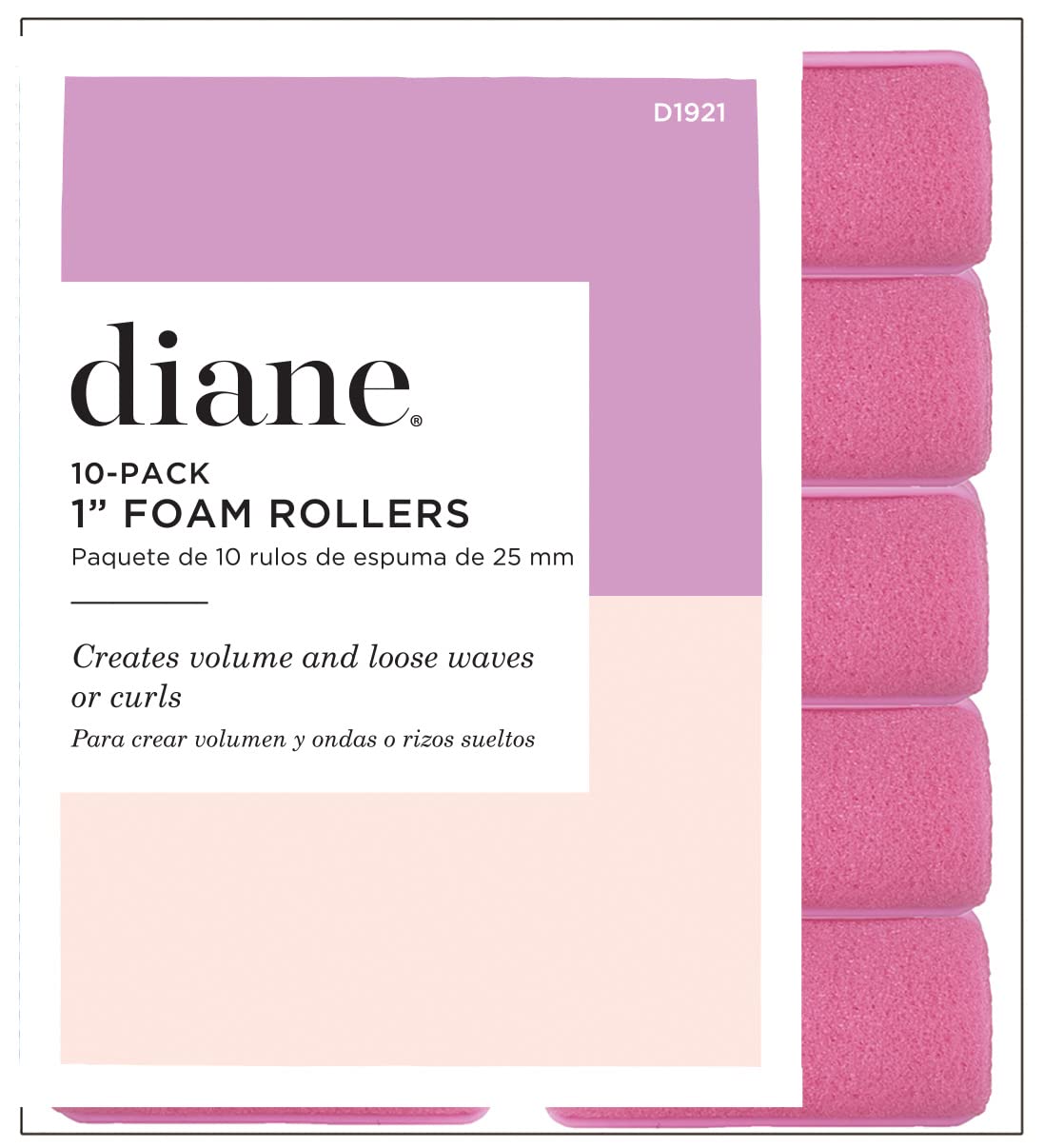 Diane Rodillos de espuma, rosa, 1 pulgada