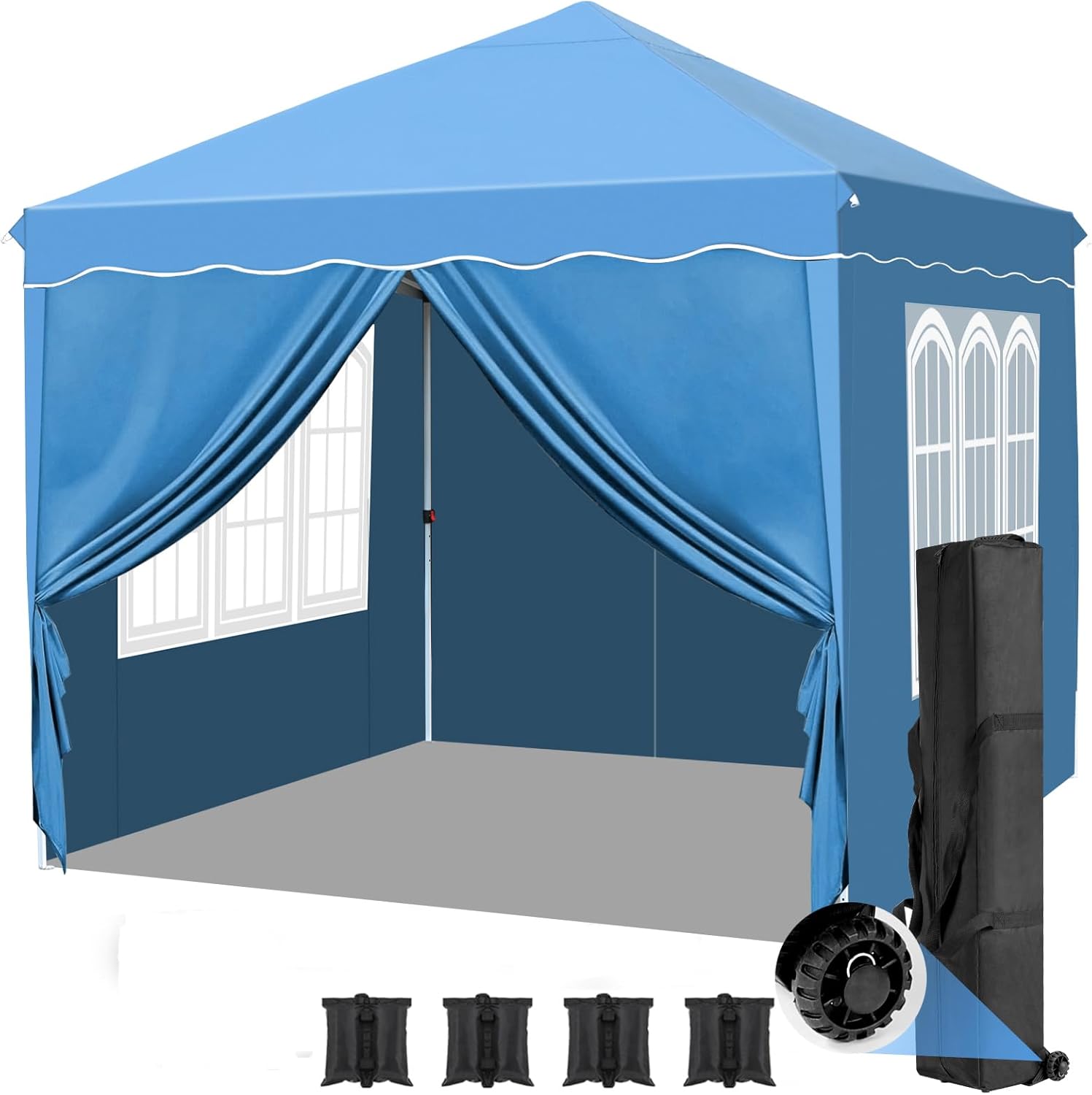 Tienda de campaña instantánea comercial, 10 x 10 pies, totalmente impermeable, para exteriores, con 4 paredes laterales extraíbles, eventos de