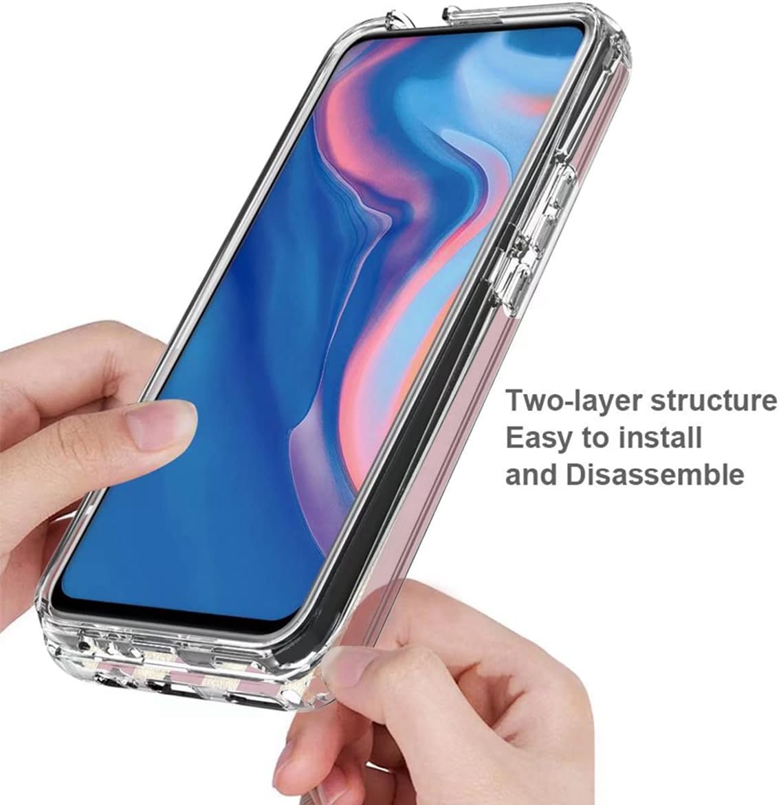 Funda para Huawei Y9 Prime 2019Honor 9XP Smart Z con protector de pantalla de vidrio templado, bonito patrón de bandera transparente para Huawei Y9